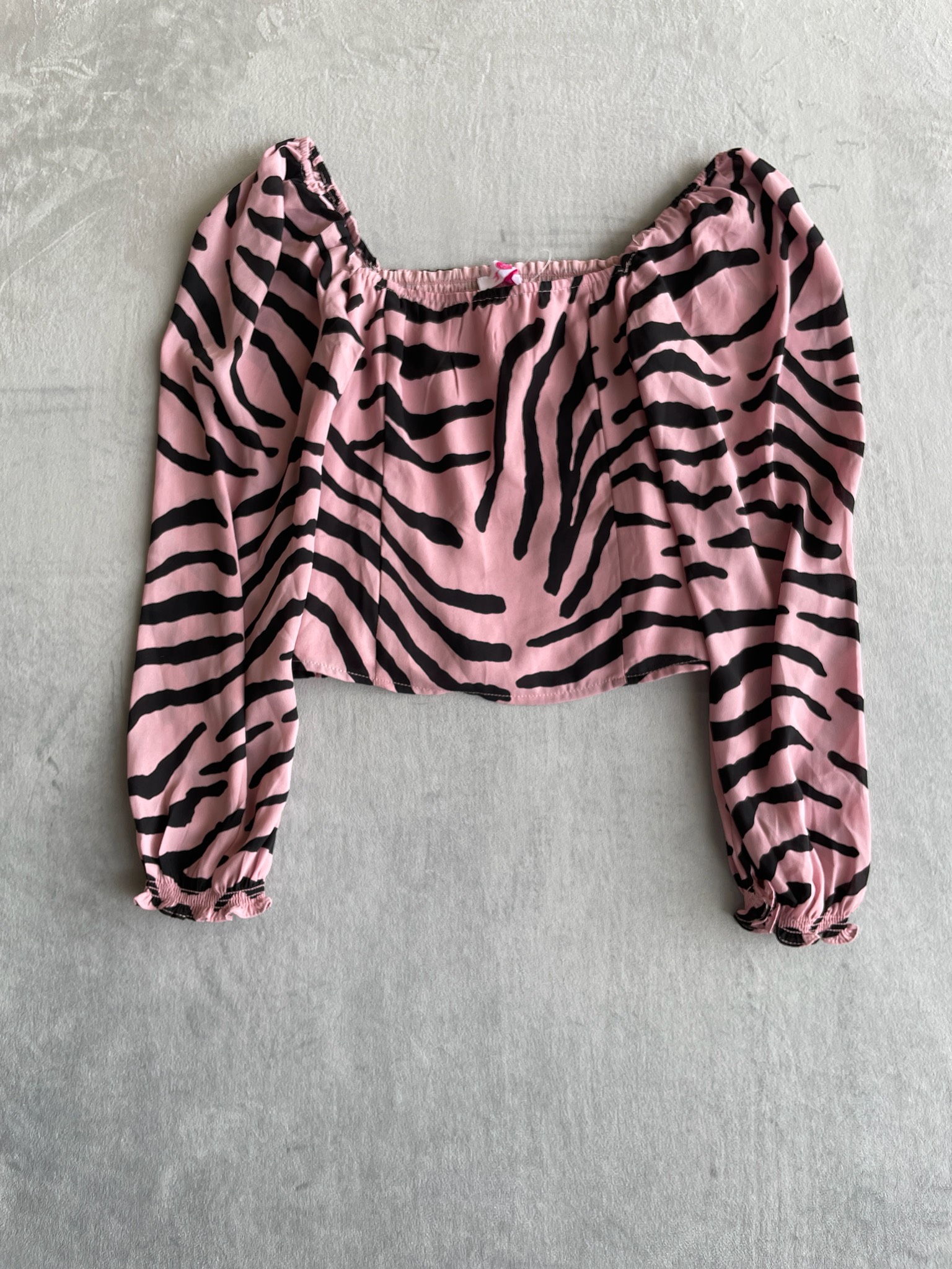 BUDD LOVE Pink Zebra Stripe Cropped Top
