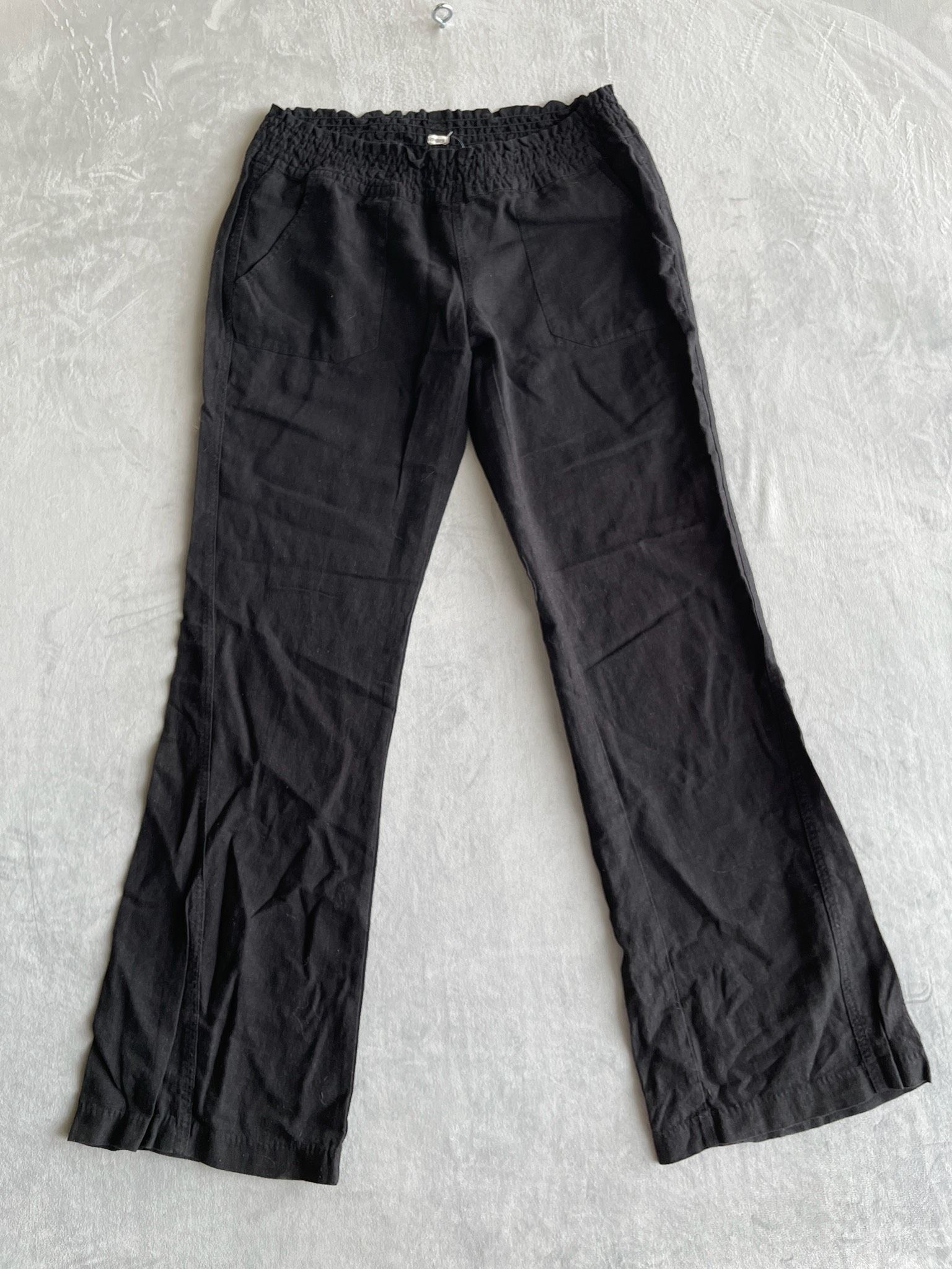 ROXY Black Smocked Waistband Pants