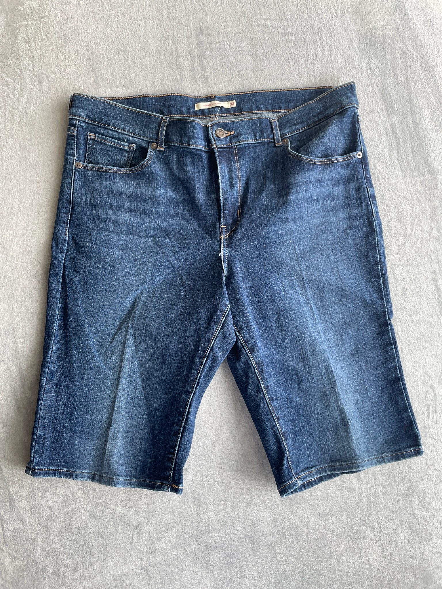 Indigo Denim Bermuda Shorts Size Size 32