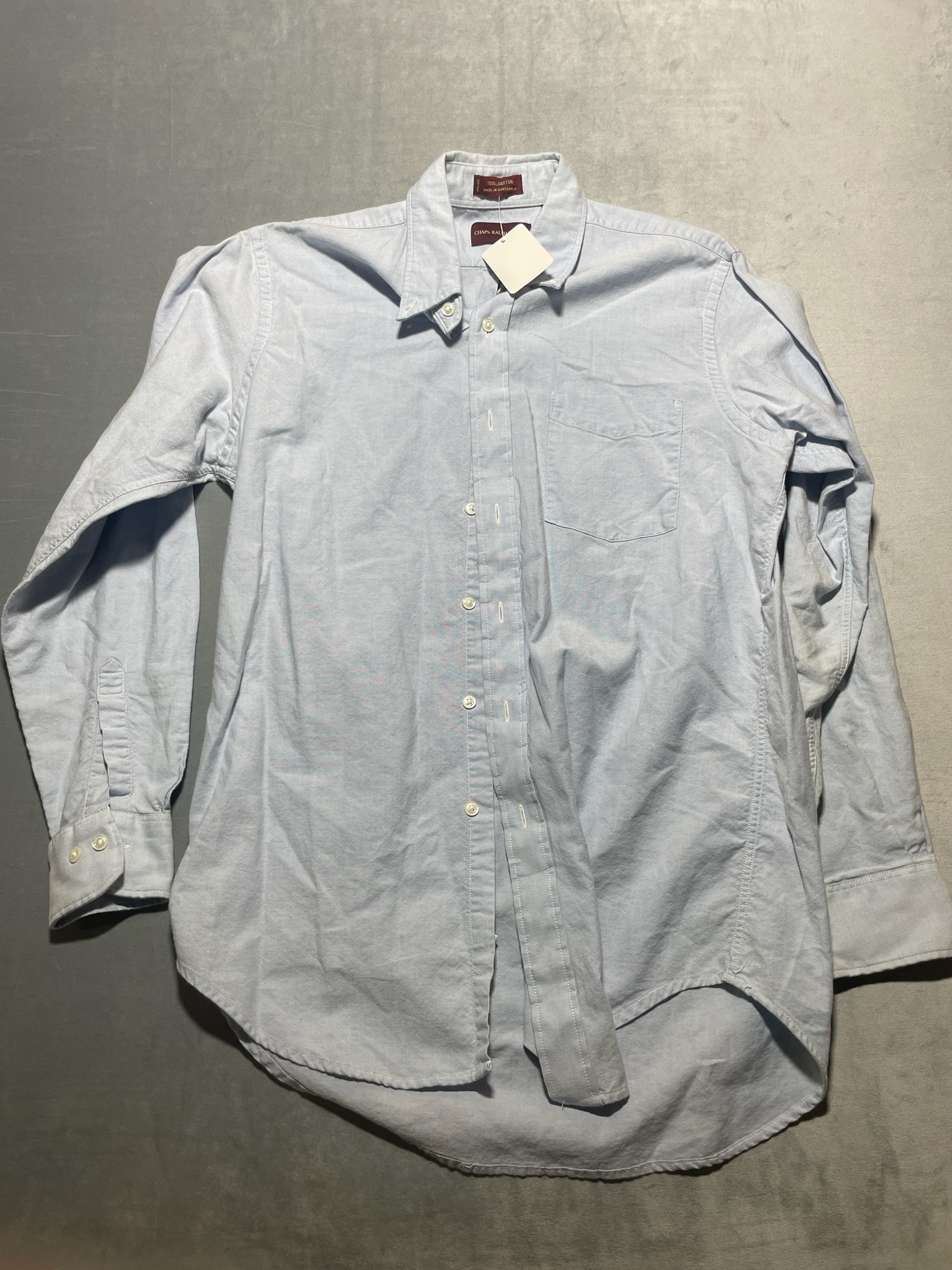 Chaps Ralph Lauren Light Blue Cotton Button-Up Shirt Size 34-35