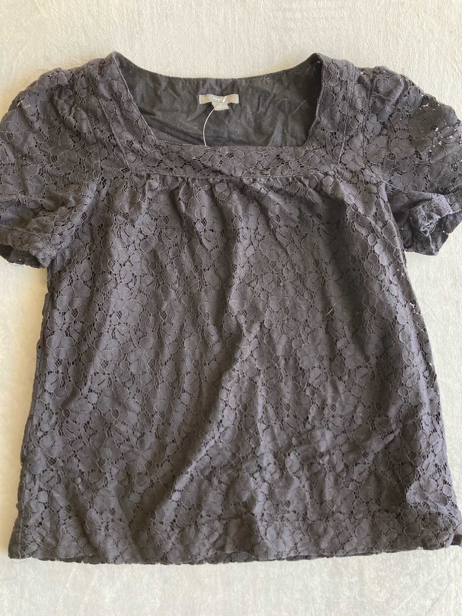apt 9 Dark Gray Lace Top Size M