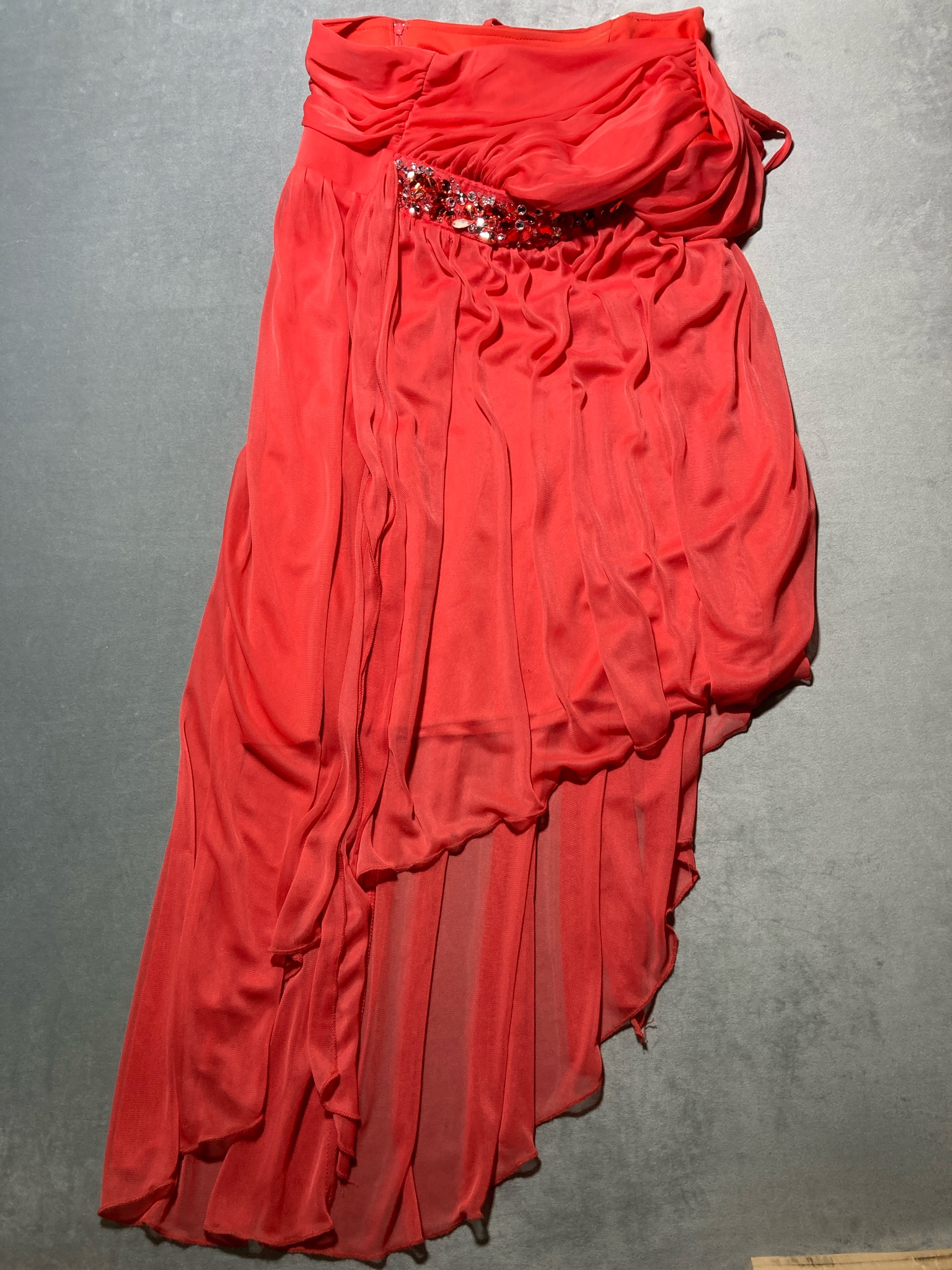 B. DARLIN Coral Chiffon Dress Size Size 11/12