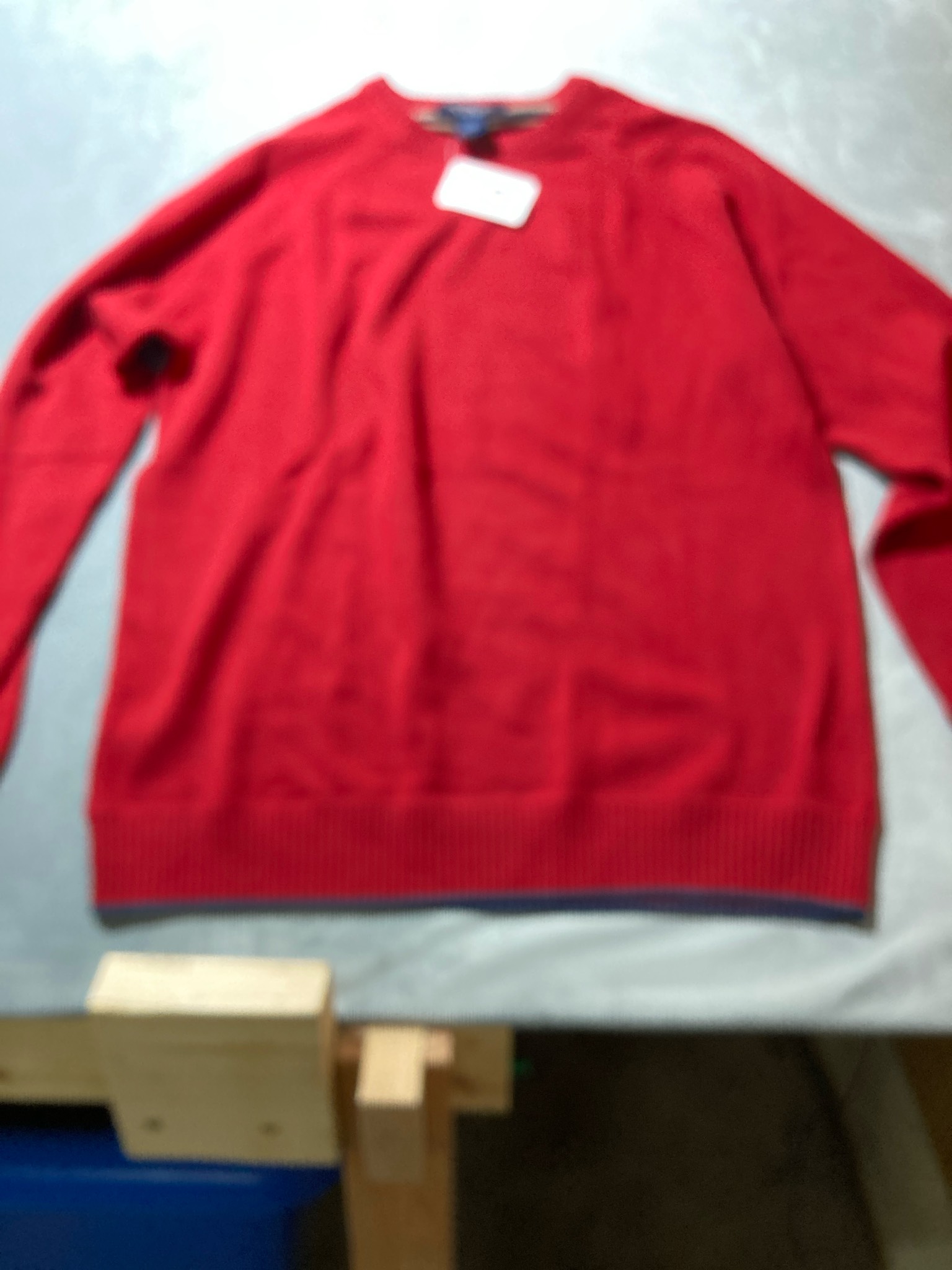 EASY CARE Red Wool Cotton Sweater Size L