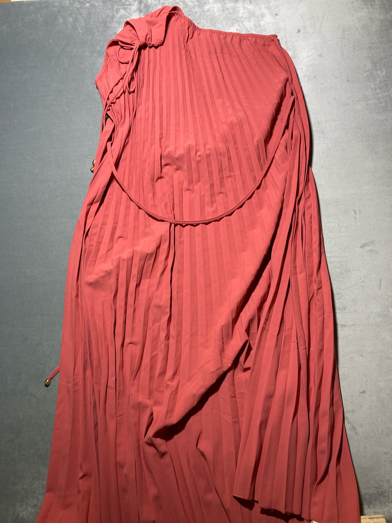 BTFBM Coral Polyester Blend Pleated Skirt Size L