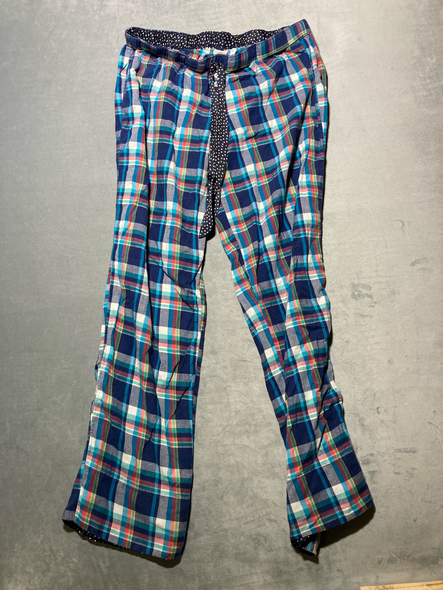 Aerie Navy Plaid Cotton-Blend Pajama Pants Size M/M