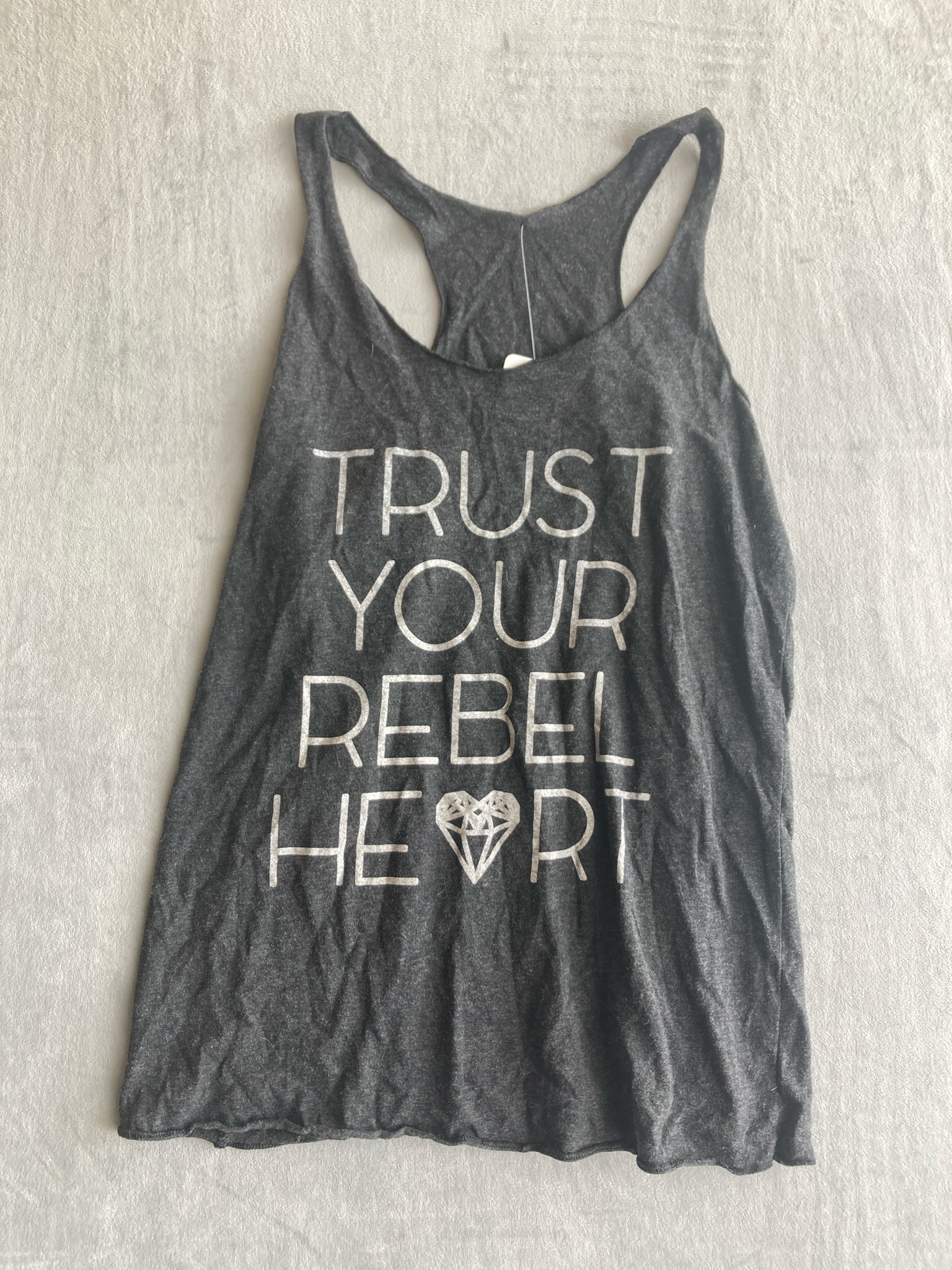 Charcoal Heather Jersey Racerback Tank Top