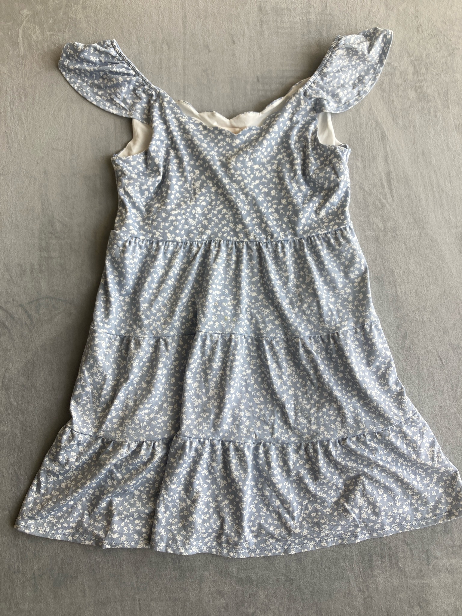 Monteau Los Angeles Light Blue Ditsy Floral Dress Size XL