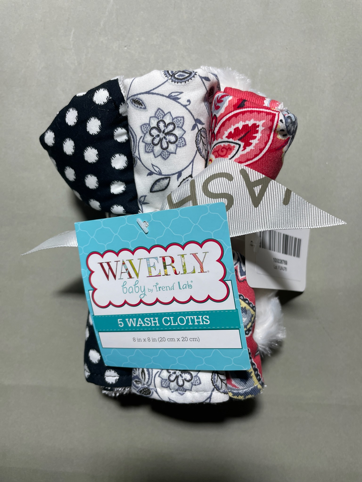 WAVERLY Colorful Wash Cloths Size 8 in