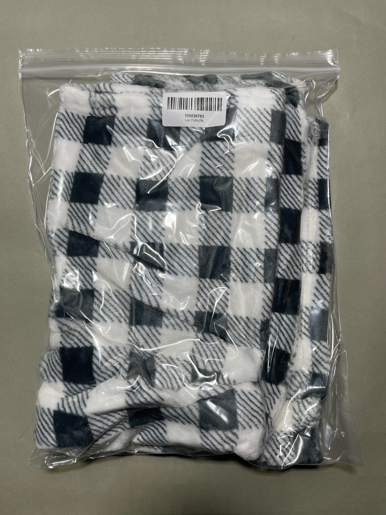 Black White Gray Checked Soft Blanket