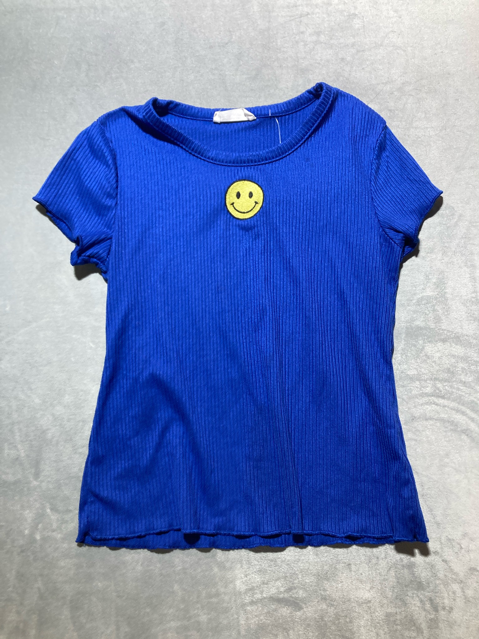 Beautees Blue Ribbed Knit Shirt Size M 10/12
