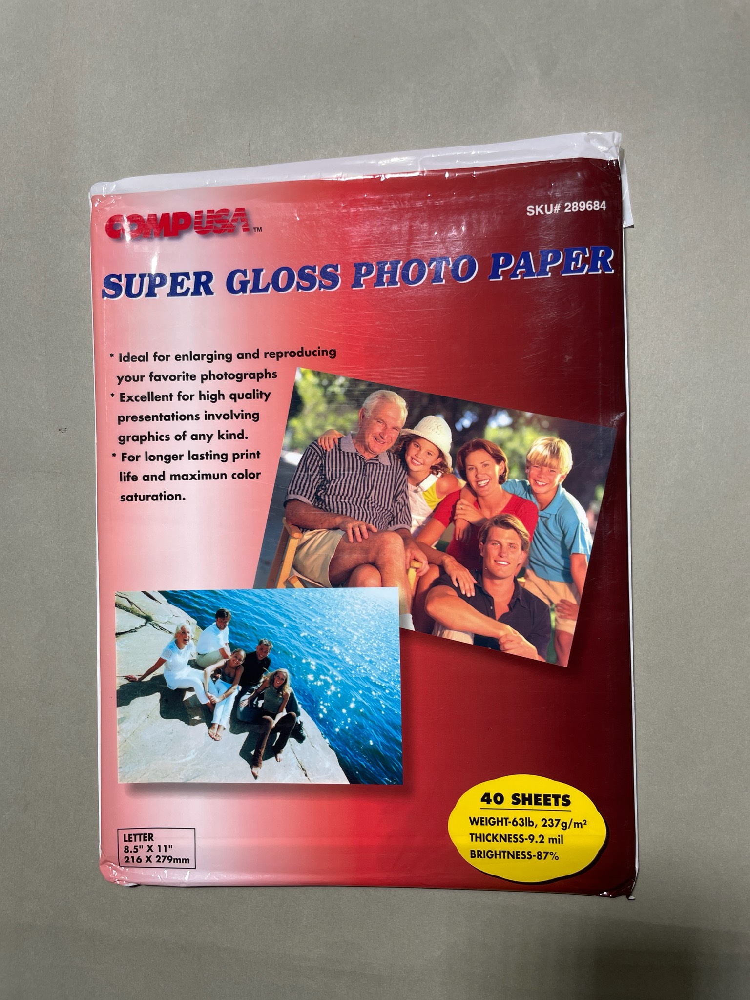 COMP USA Red White Super Gloss Photo Paper Size 8.5 x 11 inches