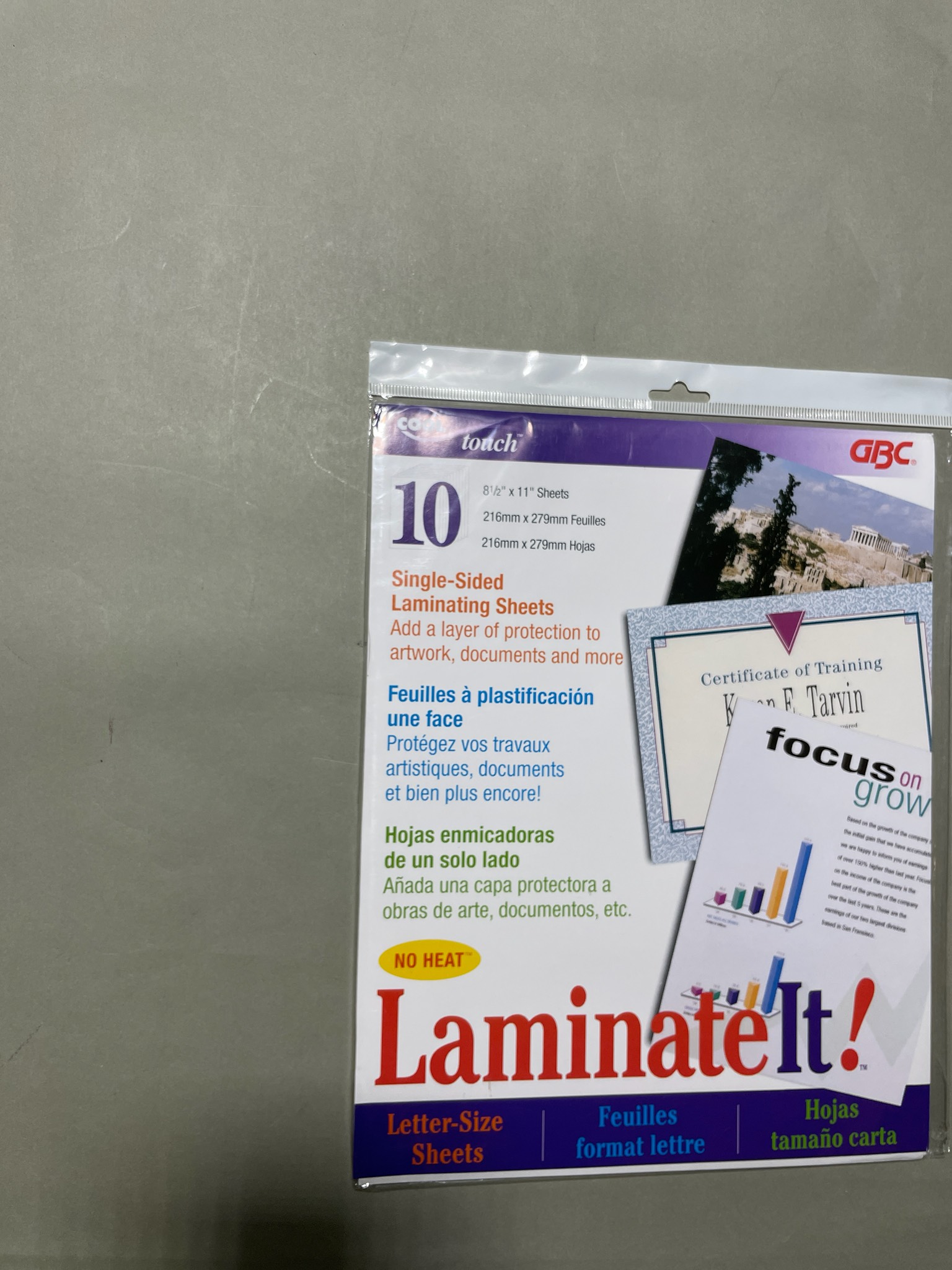 GBC White Blue Single-Sided Laminating Sheets Size 216mm x 279mm