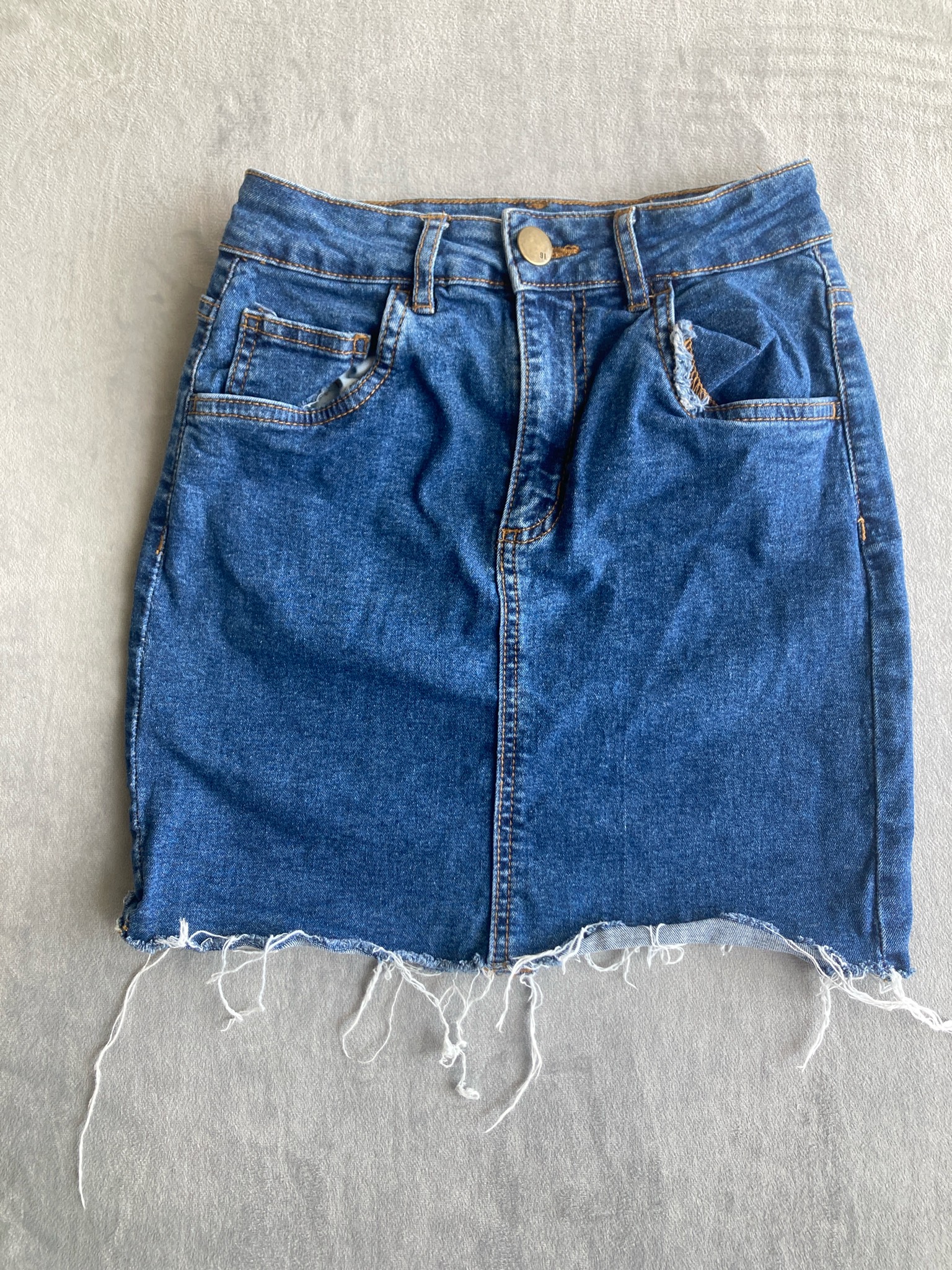 Cotton On Medium Blue Denim Mini Skirt Size AUS 6