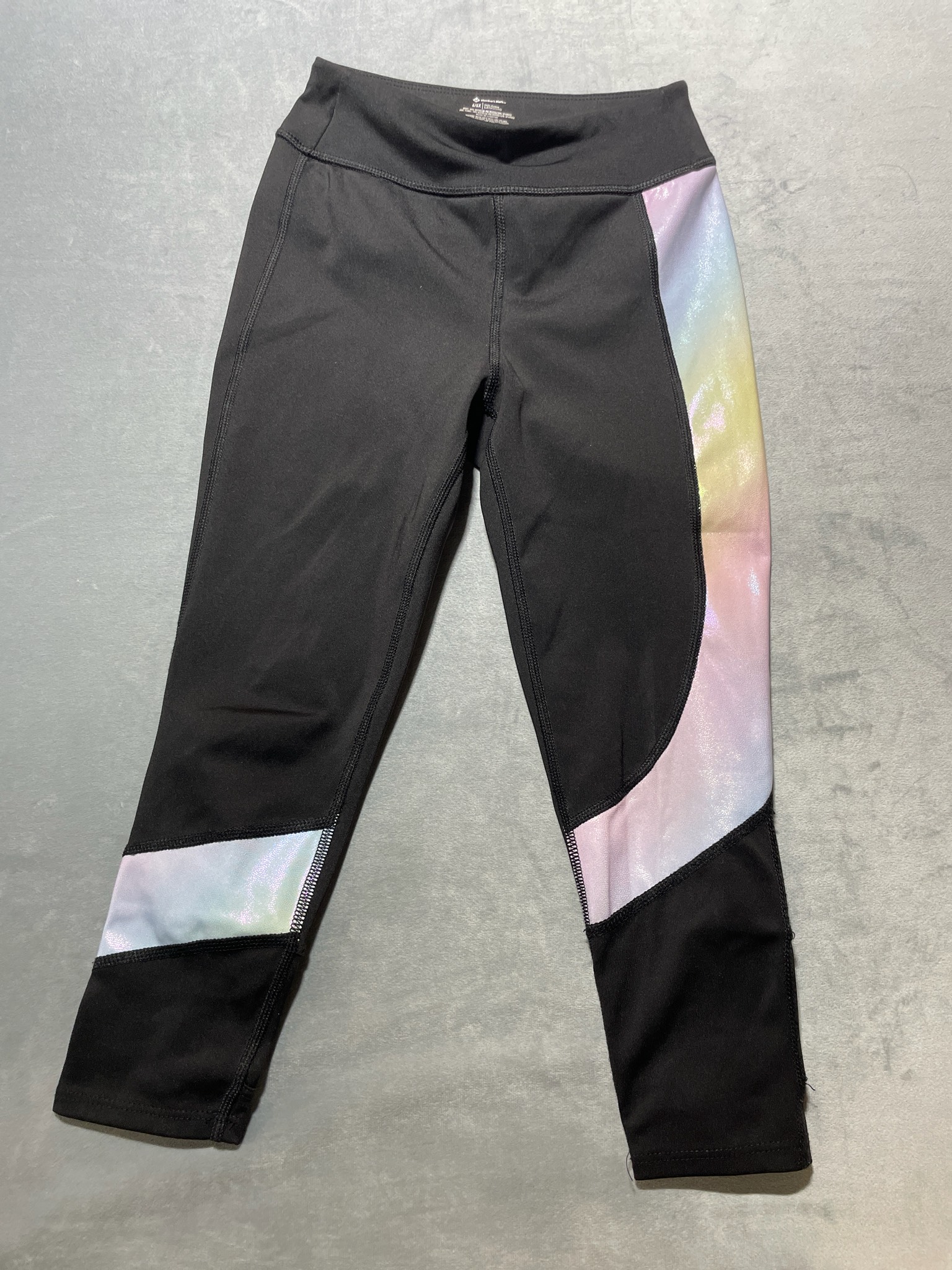 Member's Mark Black Leggings with Iridescent Side Panel Size 6