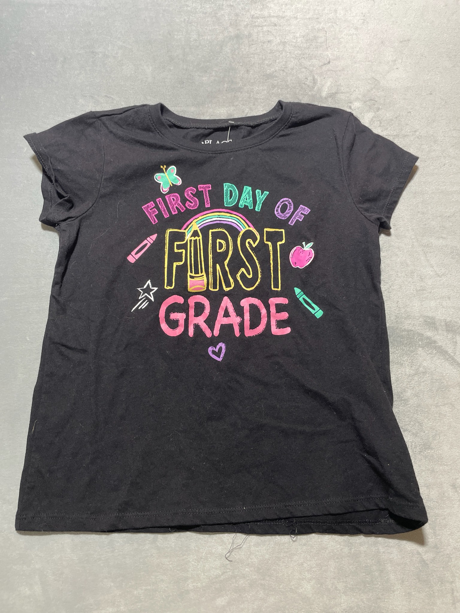 PLACE Black Graphic T-Shirt Size 7/8