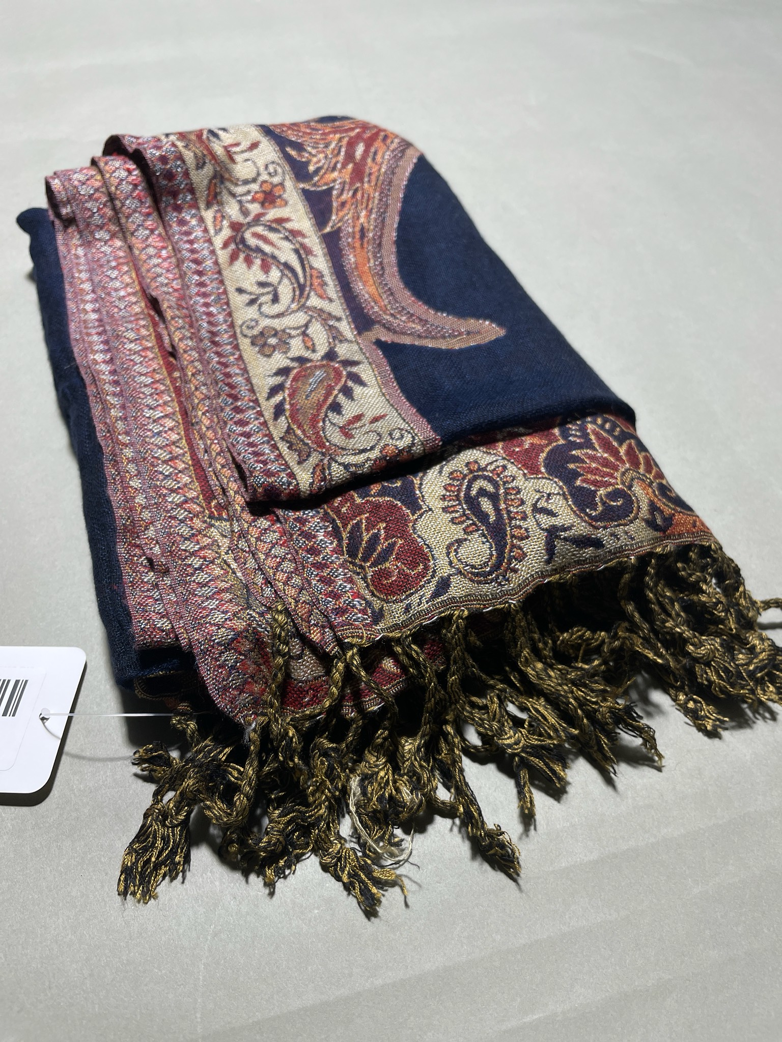 Navy Red Gold Decorative Scarf