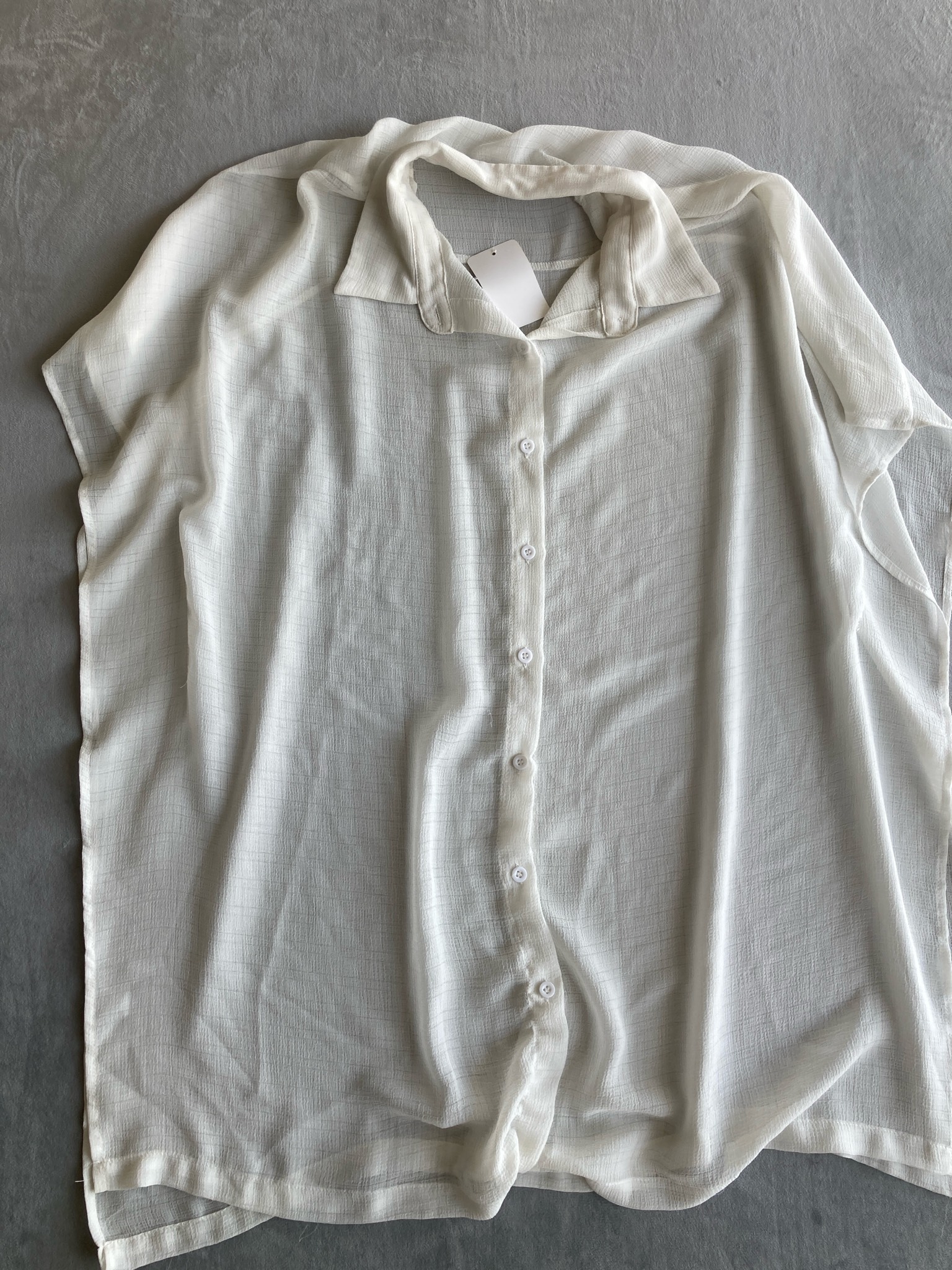 White Short Sleeve Button-Up Shirt