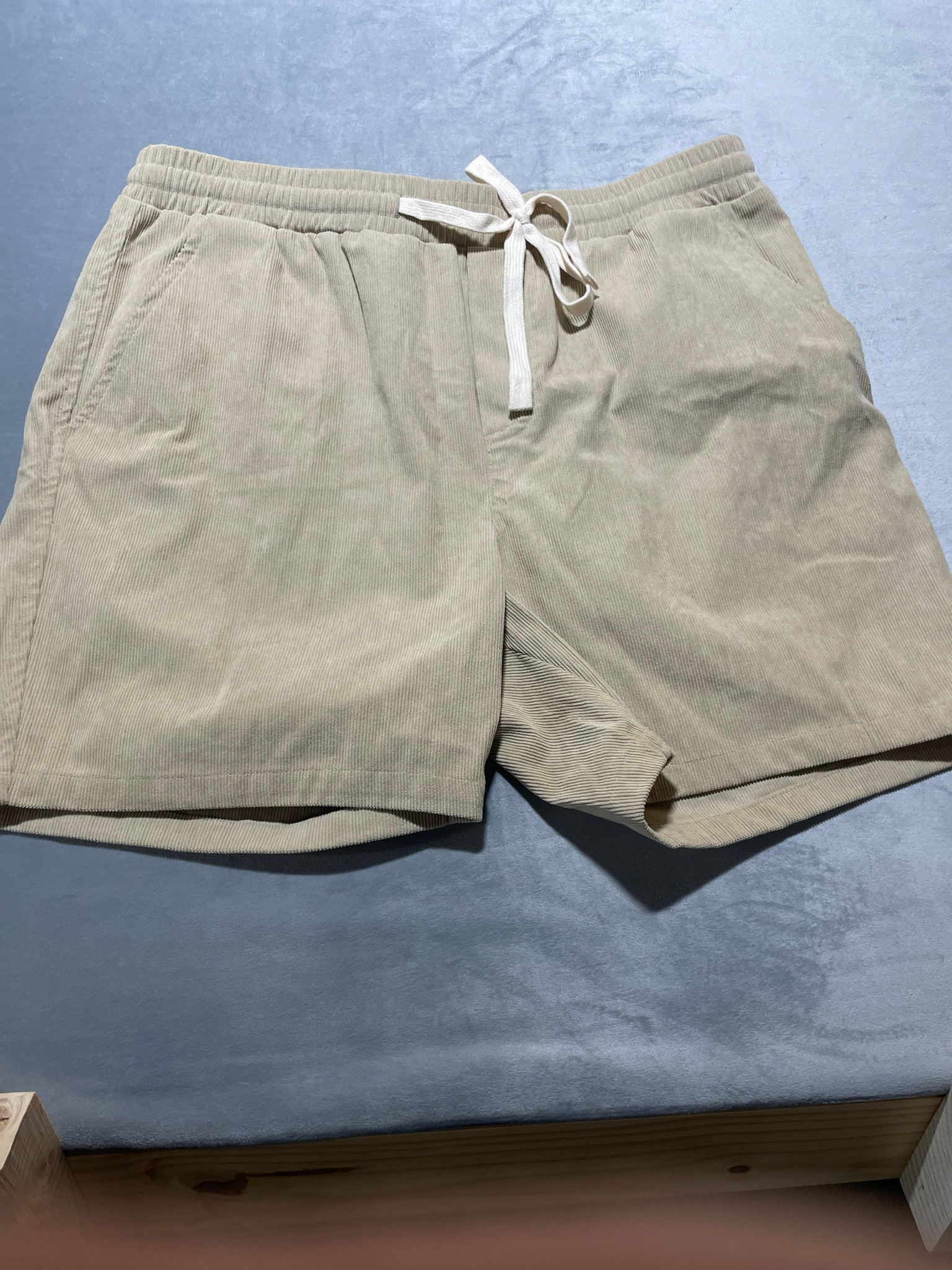 Beige Corduroy polyester Shorts Size L