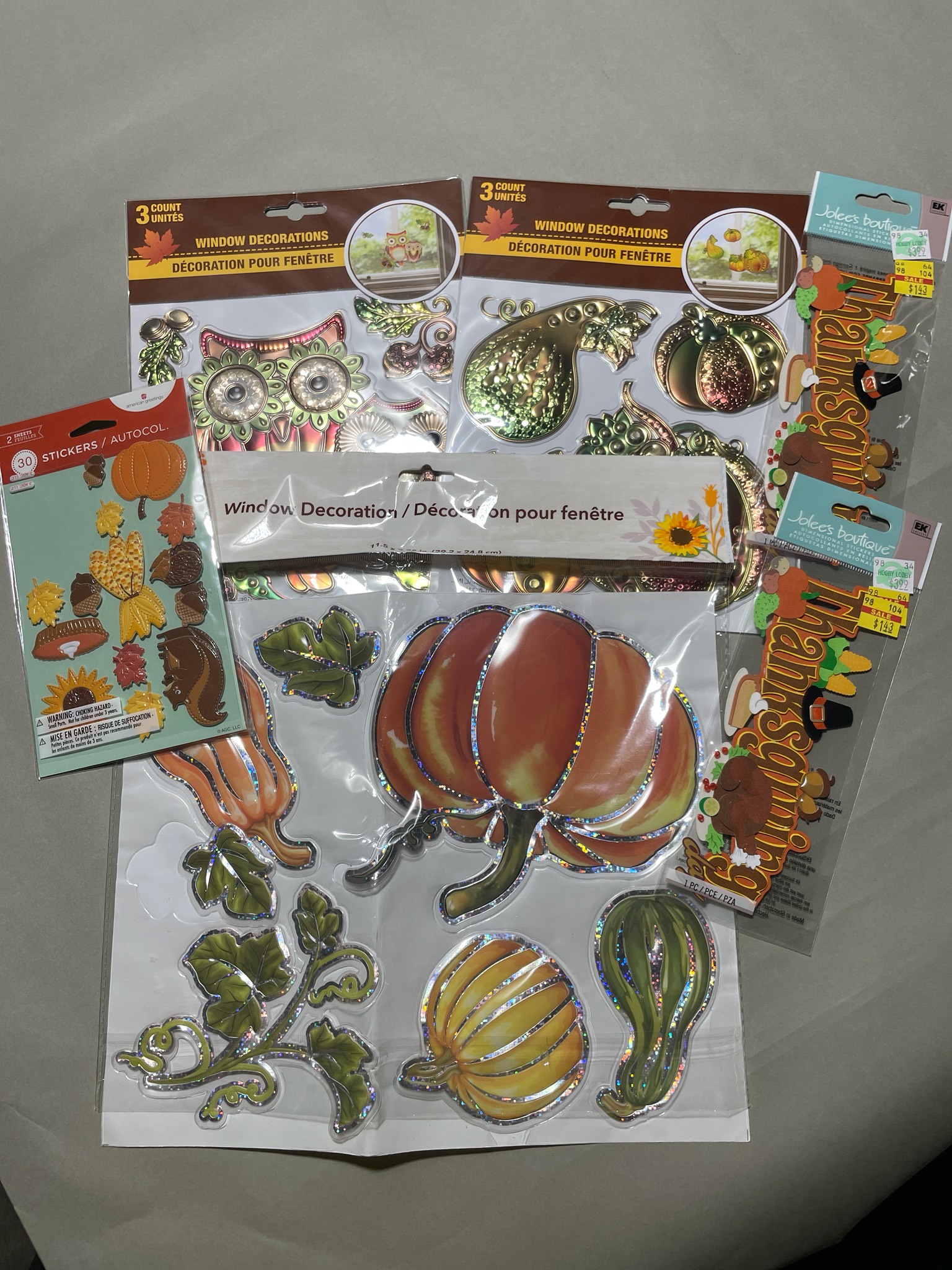 Fall-themed Window Decorations