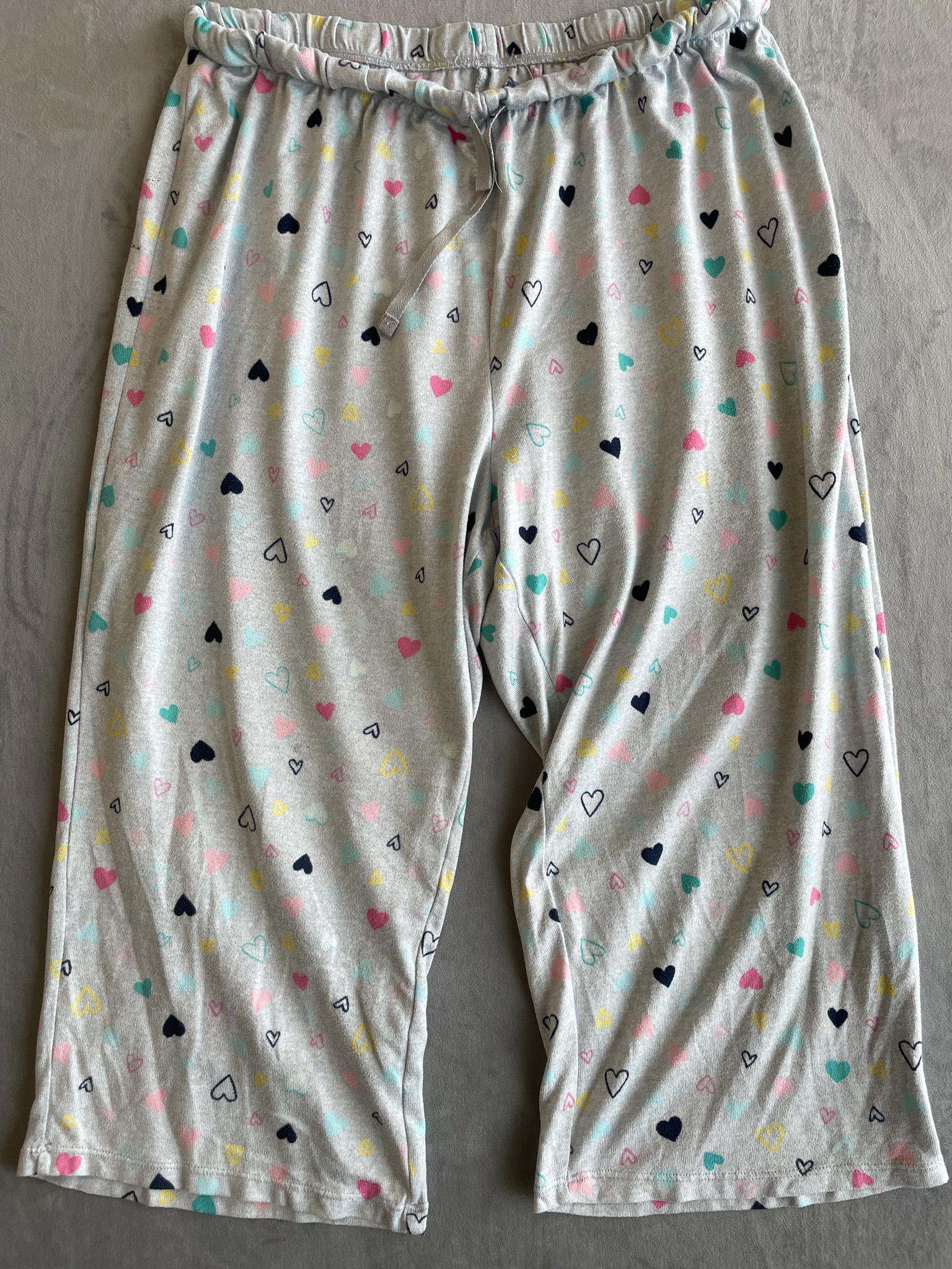 Deep Chic Grey Heart Print Pajama Pants Size L