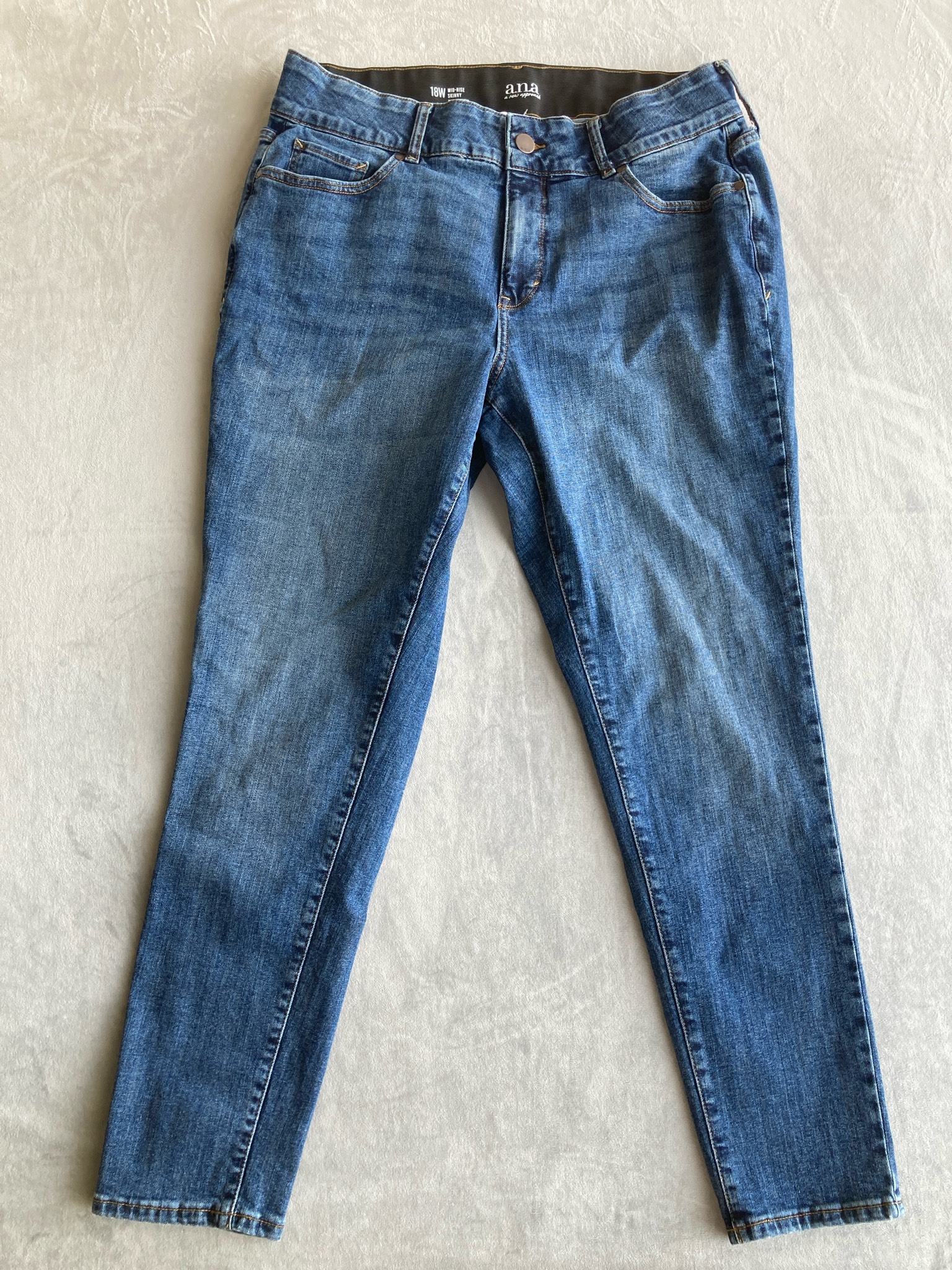 ana Blue Mid-Rise Skinny Jeans