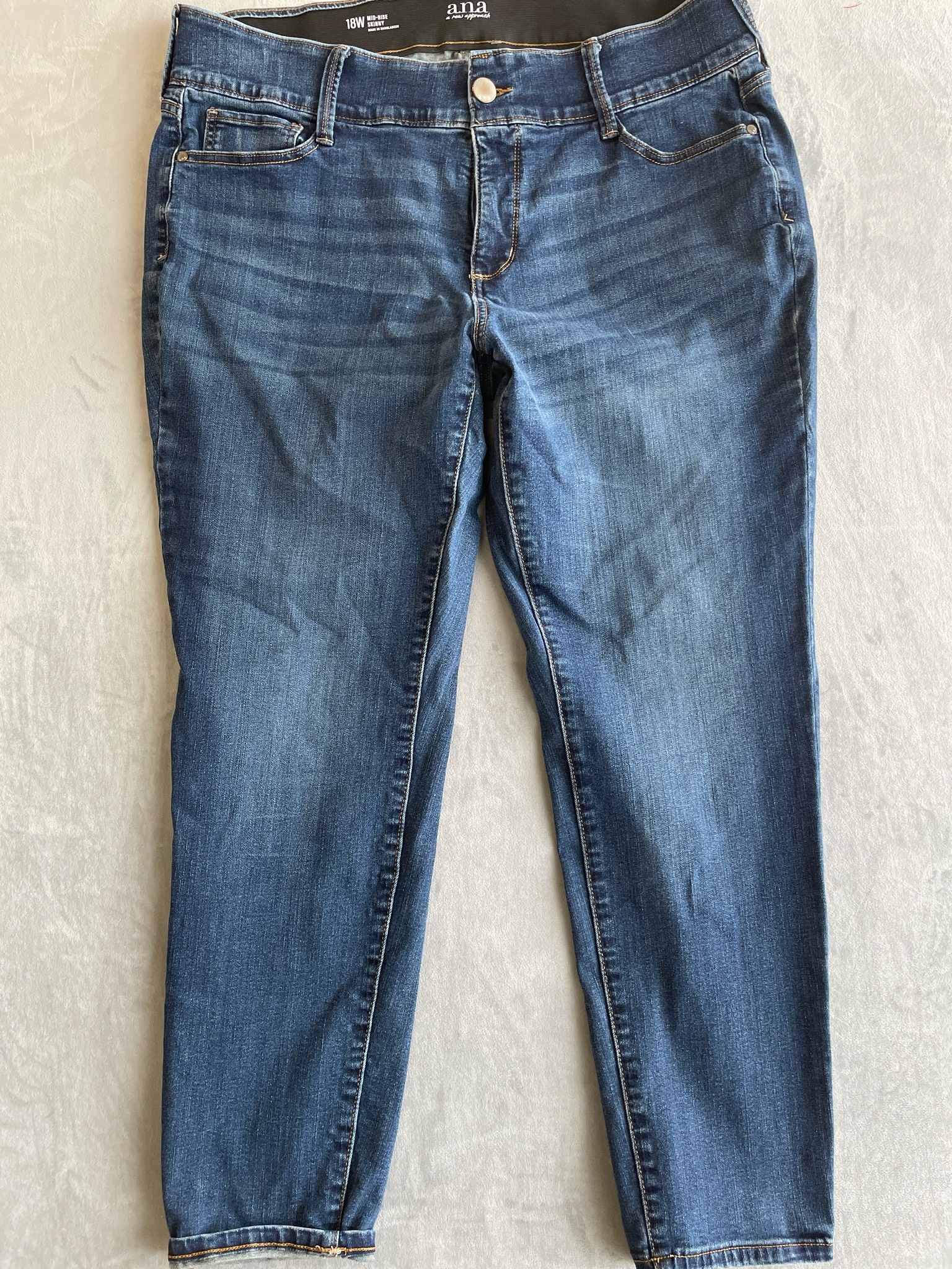 ana Blue Denim Mid-Rise Skinny Jeans Size 18W