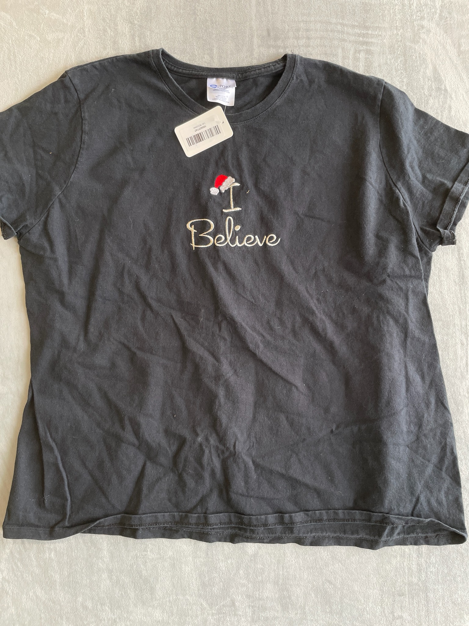 PORT and COMPANY Black Cotton T-Shirt Size LADIES XXL