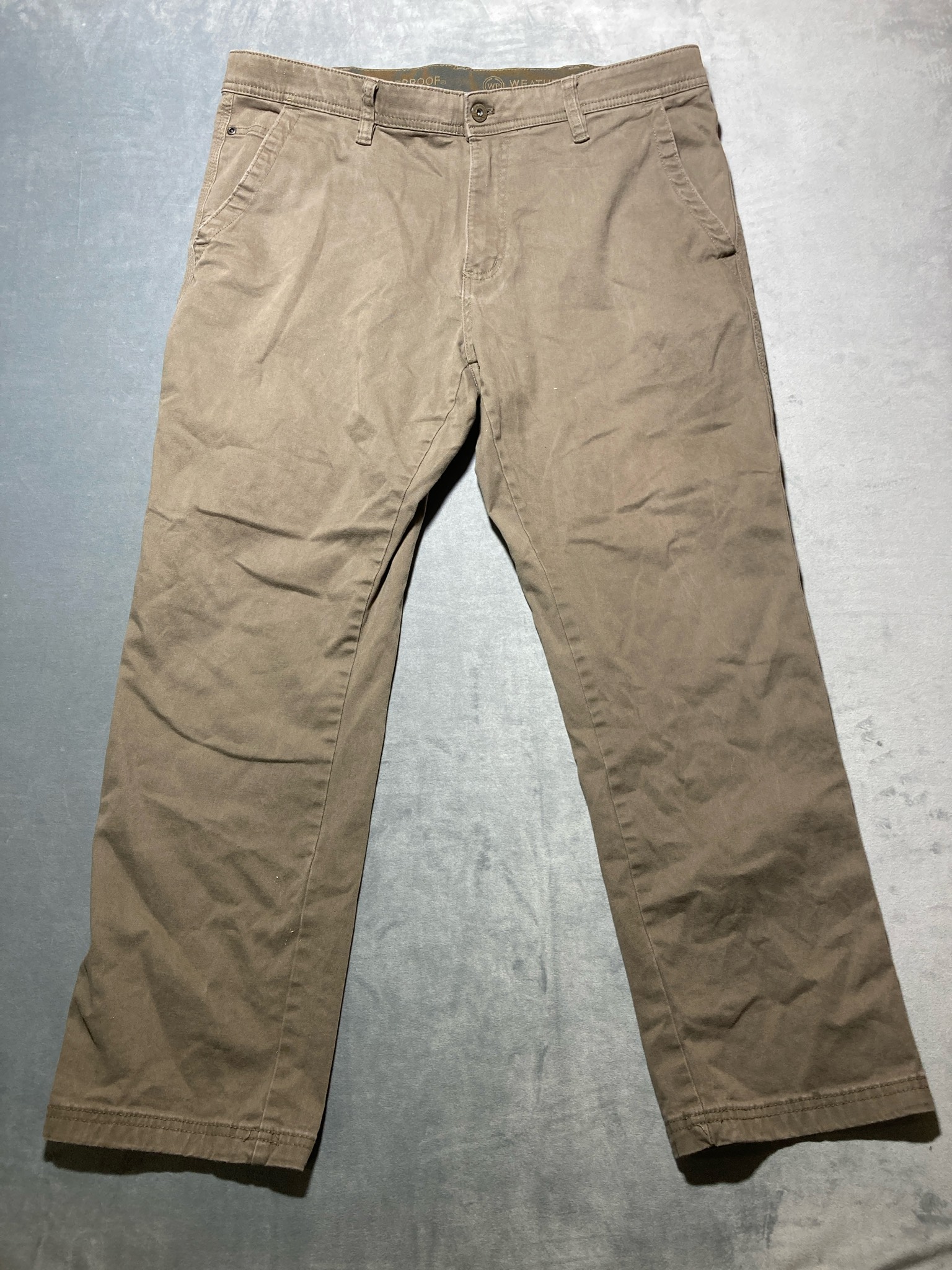 Weather Proof brown cotton blend chino pants size 38x30