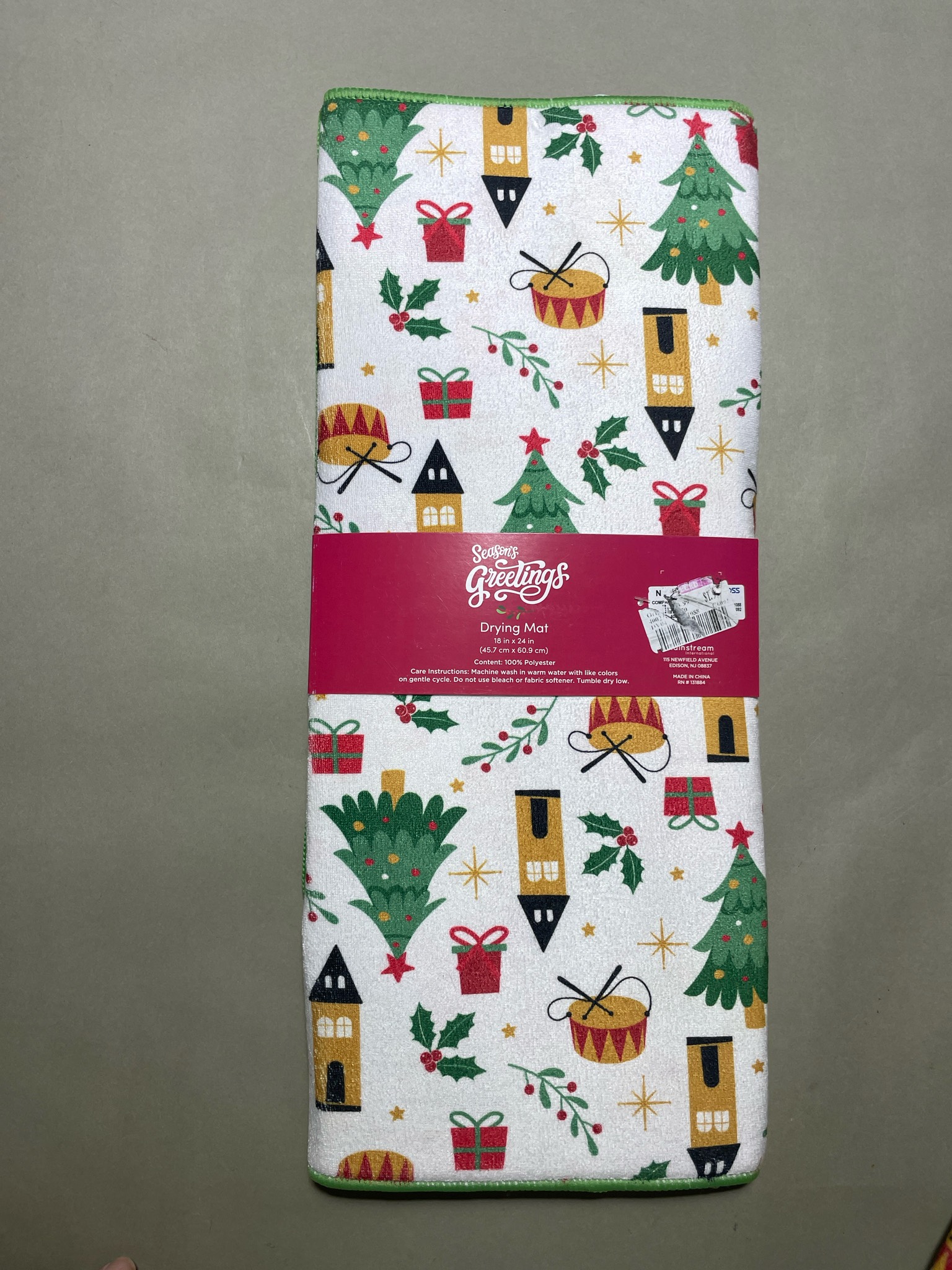 Sweet Christmas Greetings Festive Holiday Drying Mat