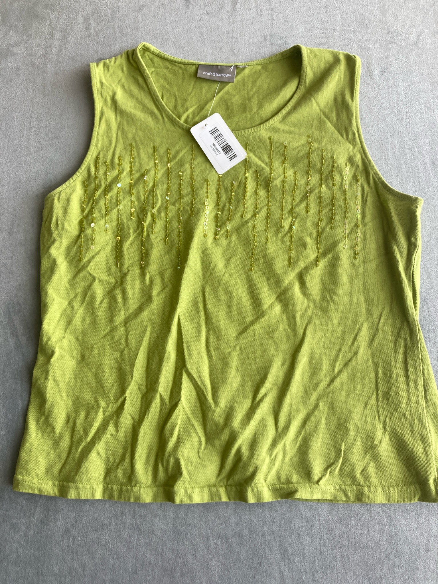 Croft & Barrow Chartreuse Knit Jersey Tank Top