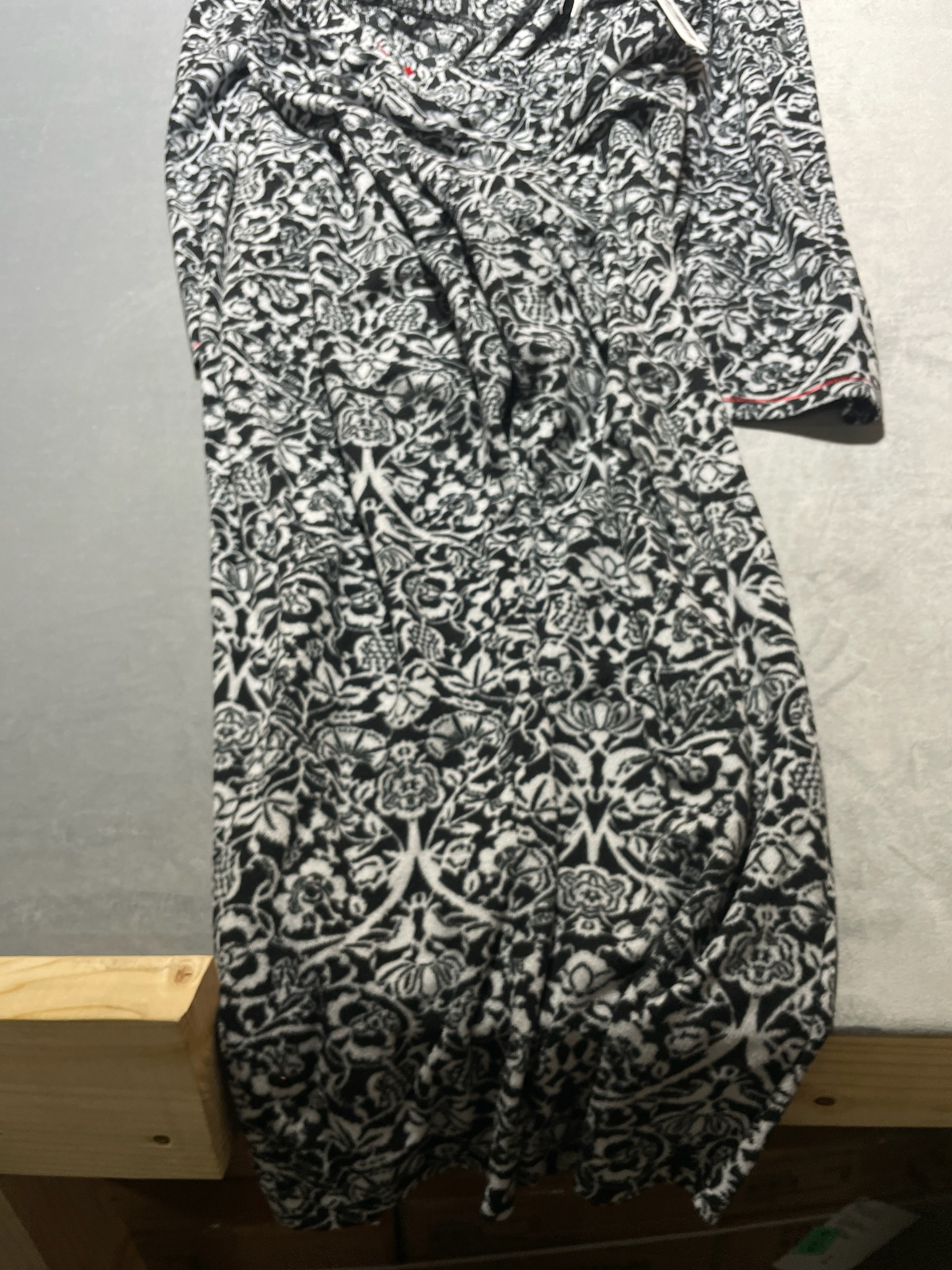 Black and White Floral Knit Sweater Dress