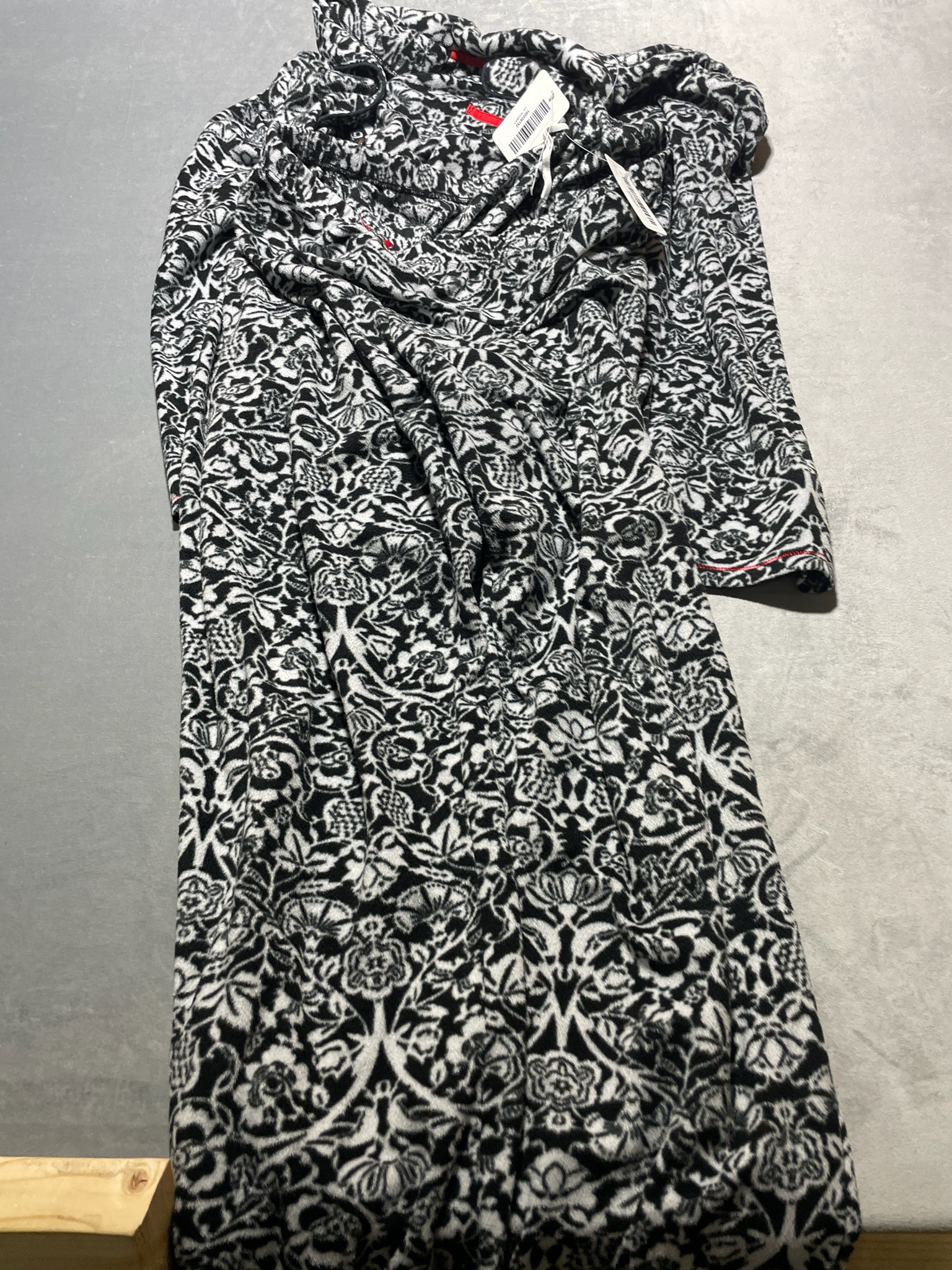 Black and White Floral Jacquard Knit Sweater Dress