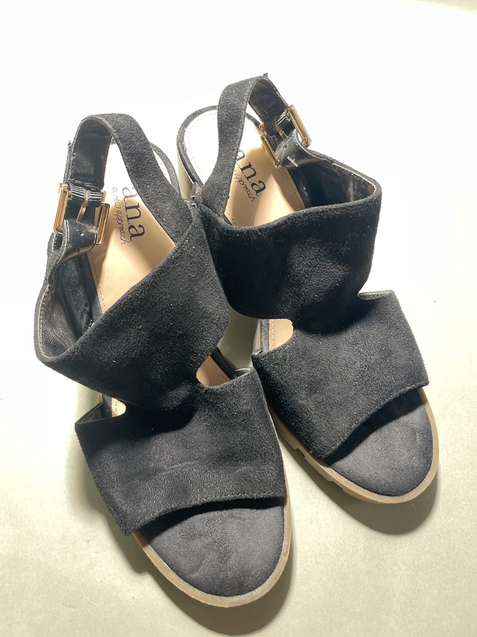 ana Black Textile High-Heeled Sandal Size 7M