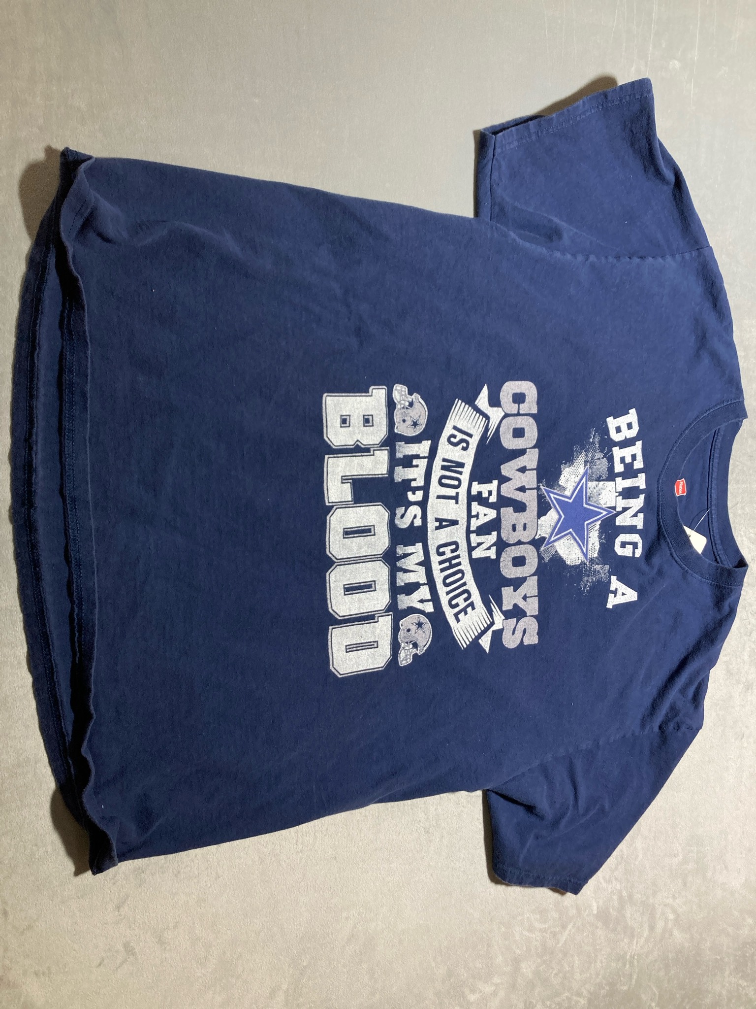 Hanes Navy Blue graphic Cotton T-Shirt Size XL