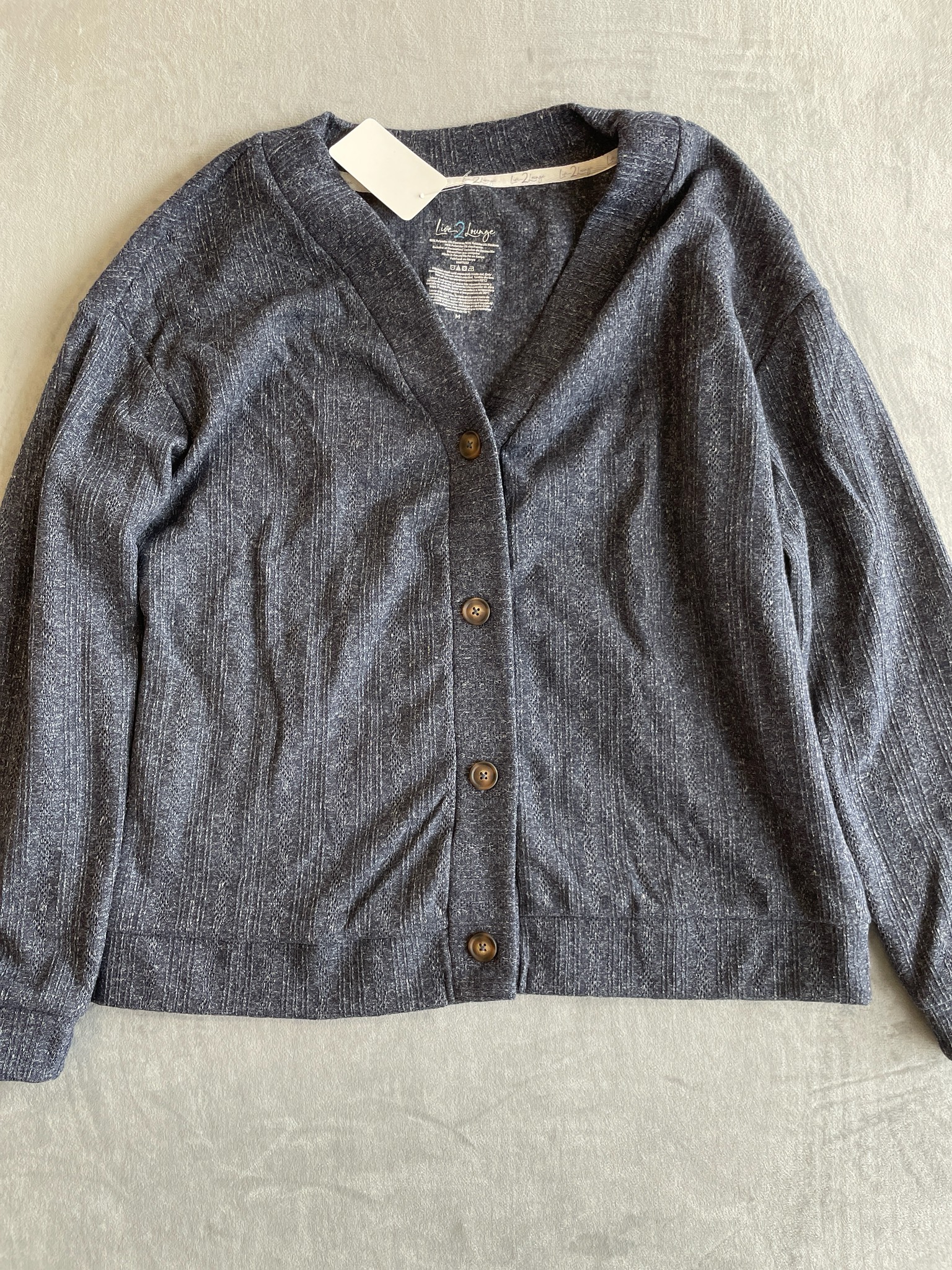 Live 2 Lounge Gray Cardigan Size M
