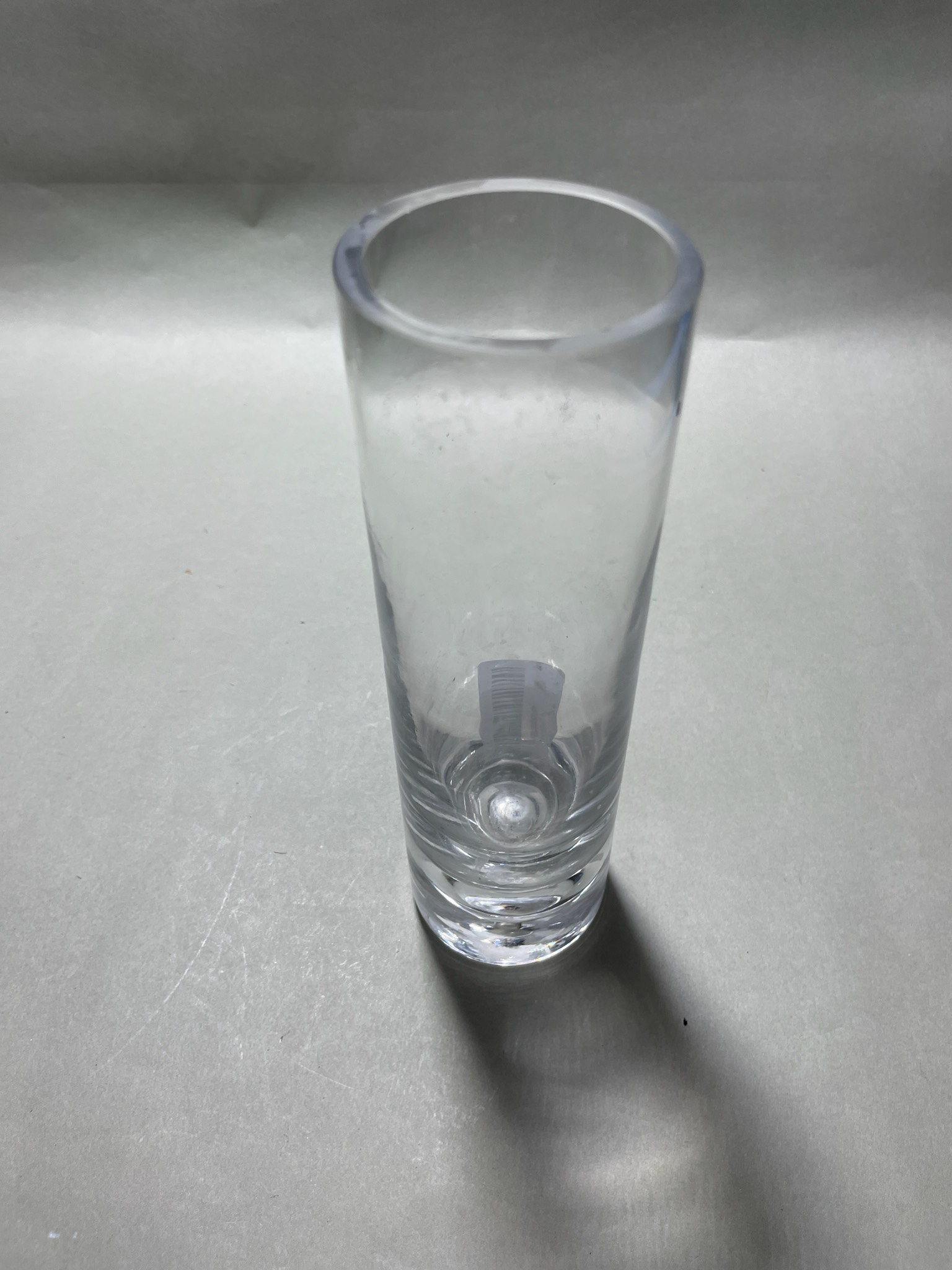 Clear Glass Cylindrical Vase