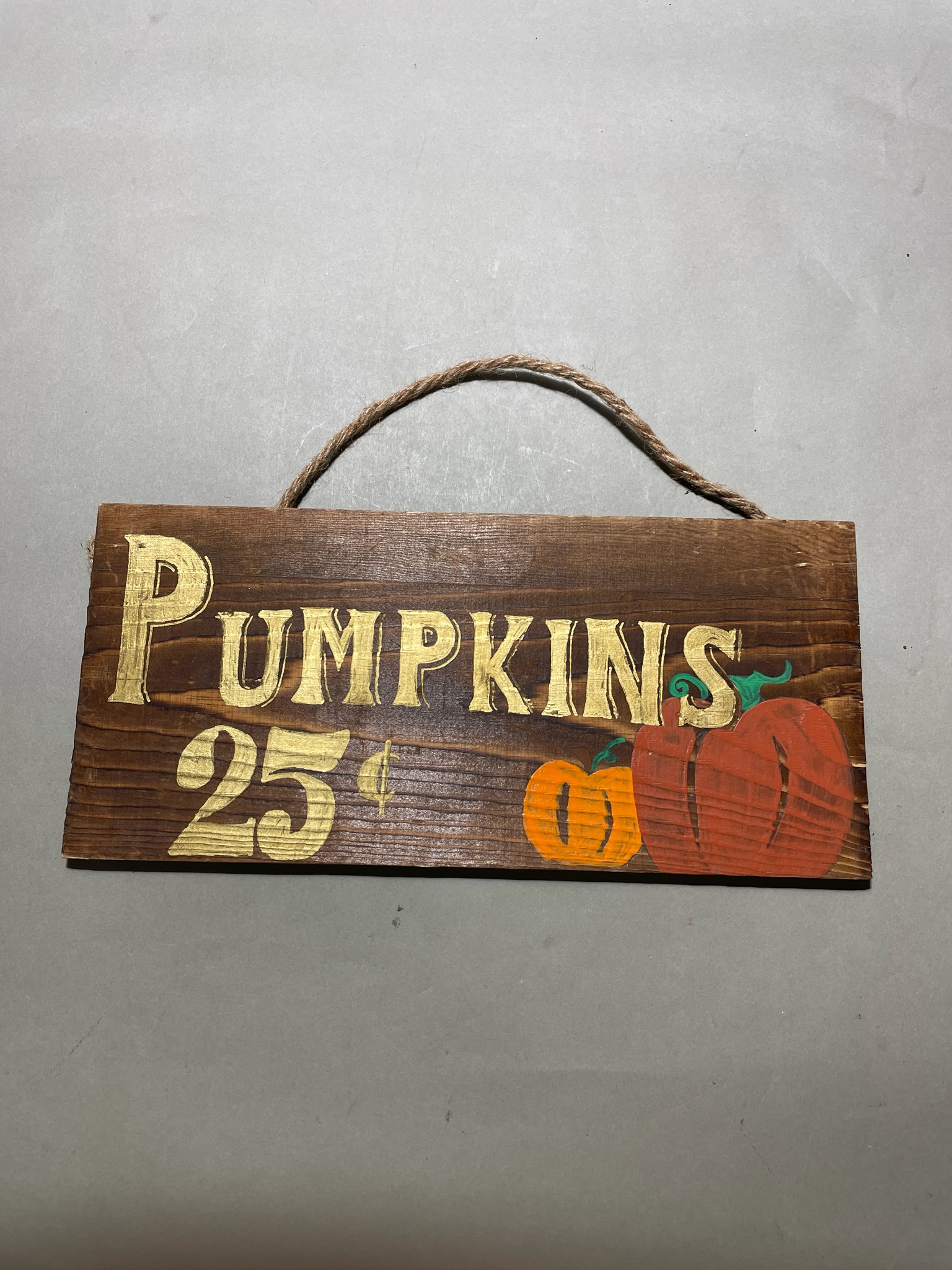 Brown Orange Green Wooden Sign