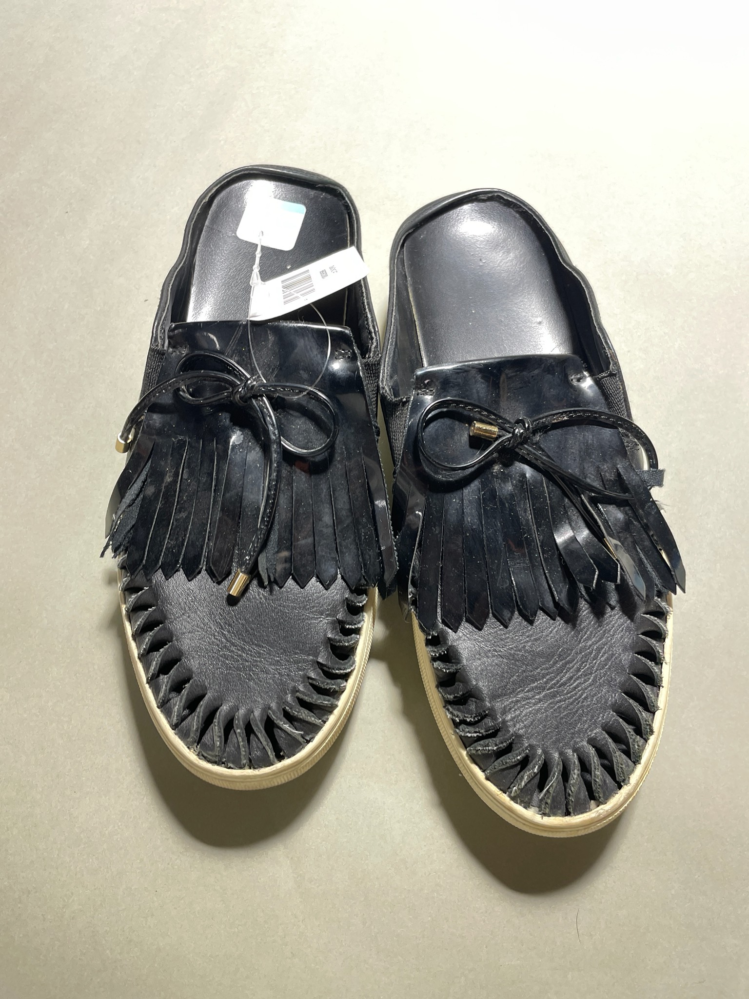Black Fringe Sneakers