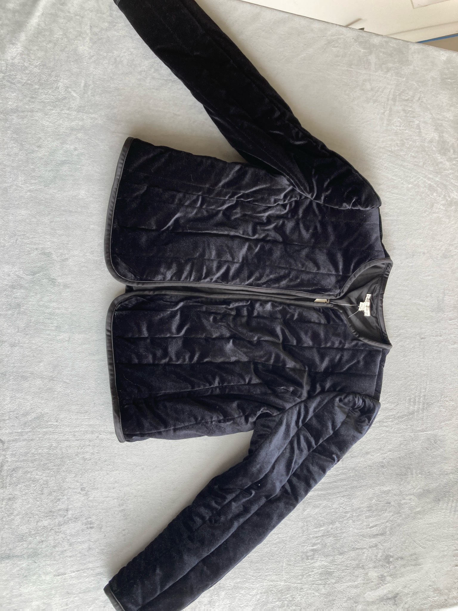 Chico's Black Quilted Velvet Jacket