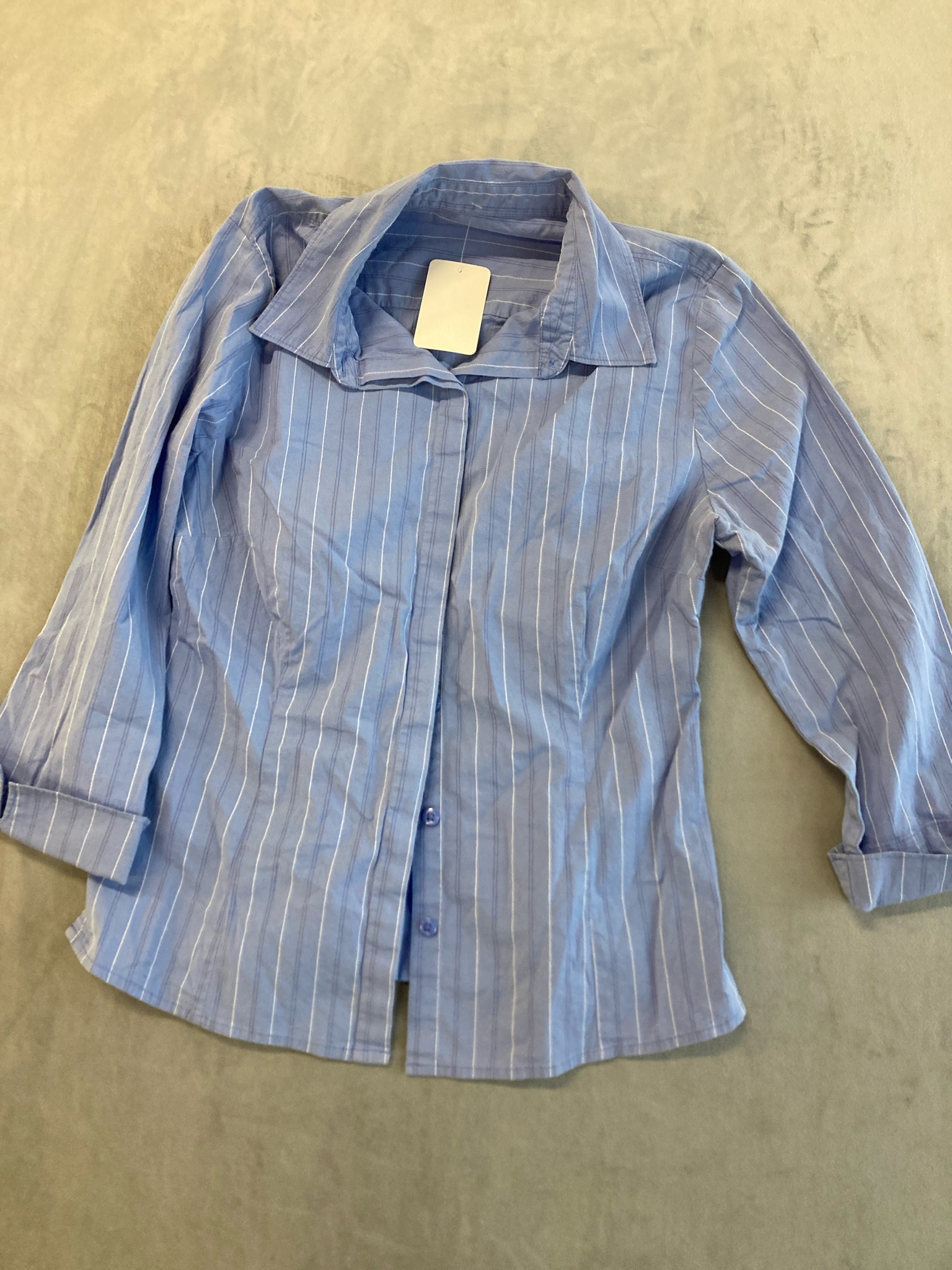 Light Blue Striped Button-Up Shirt