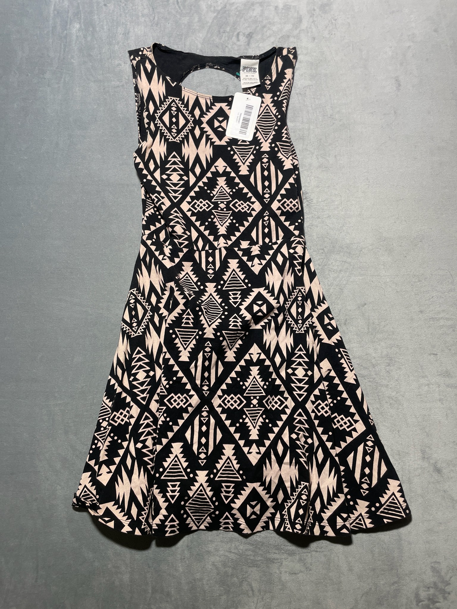 Victoria's Secret Black Pink Geometric Pattern Sleeveless Dress Size XS