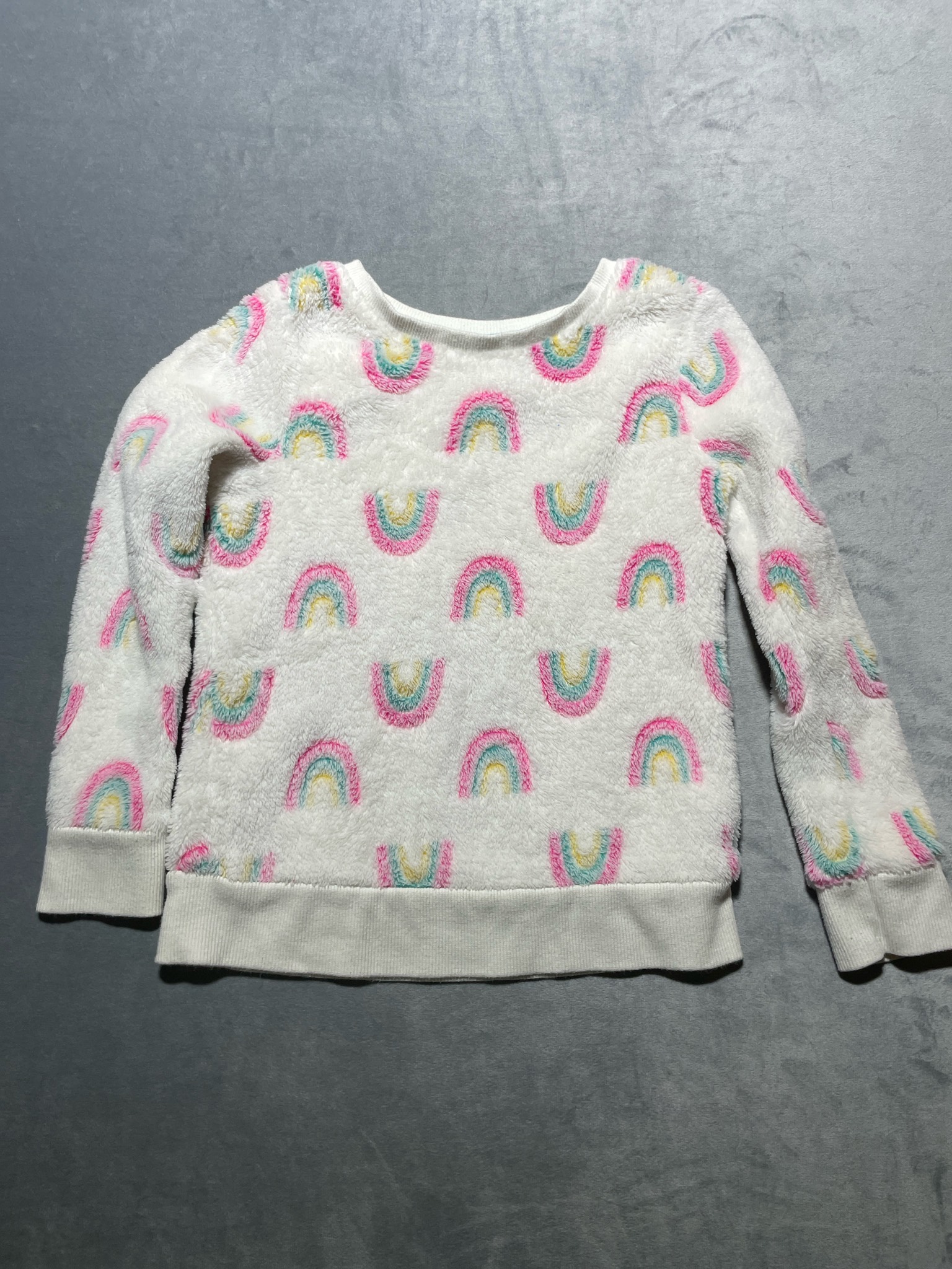 Cat & Jack White Faux Fur Sweatshirt Size 5T