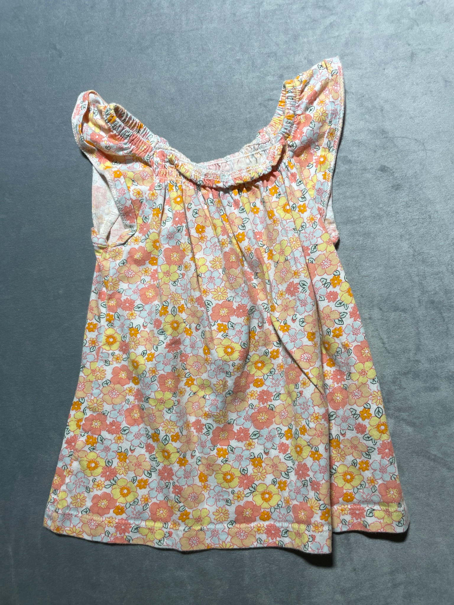 Carters orange and yellow floral sleeveless top size 5T