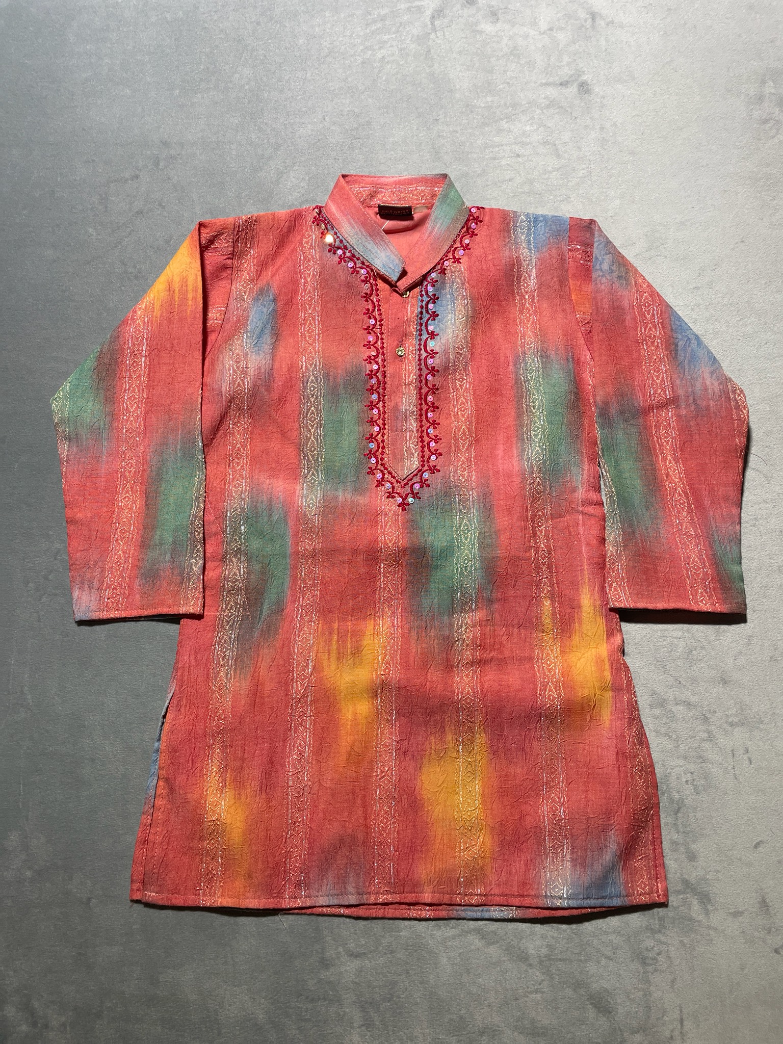 WOW multi color tunic LS dress size 3