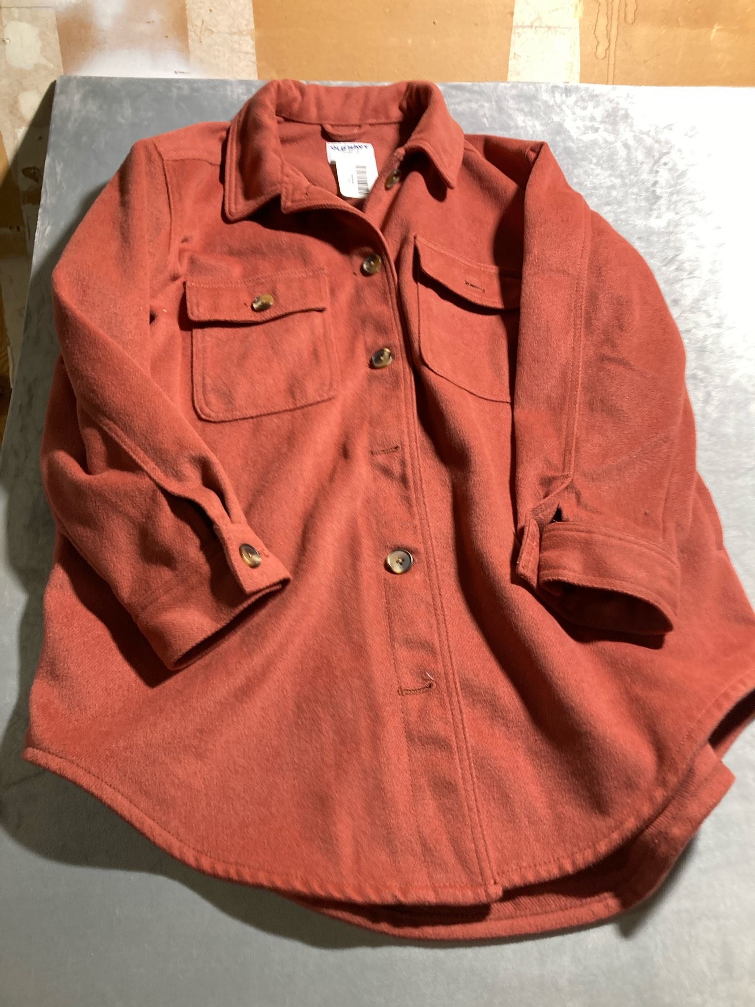 Old Navy Rust Brushed Shirt Jacket Size L