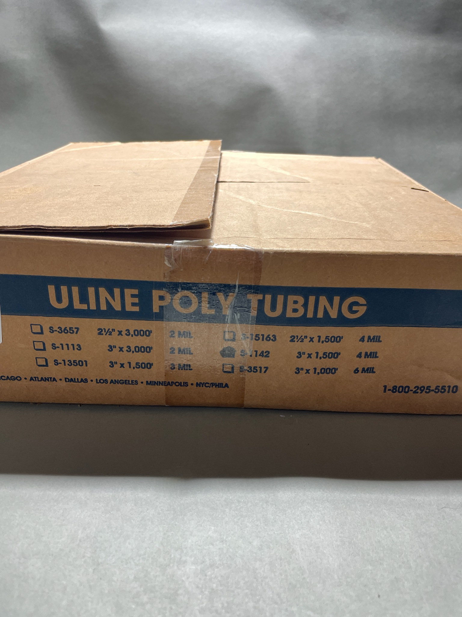 ULINE Brown Blue Poly Tubing Roll