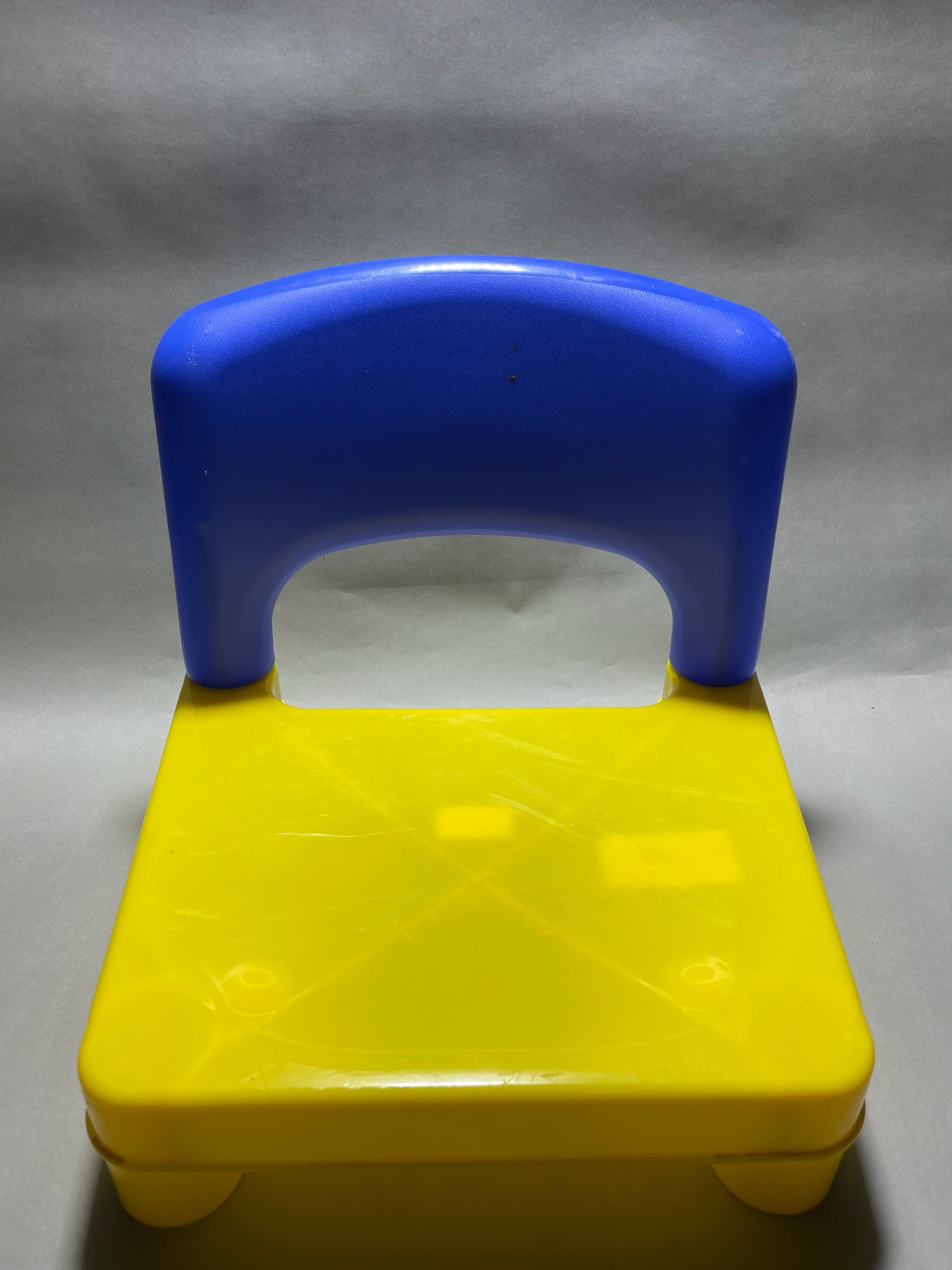 Blue Yellow Plastic Children's Chair