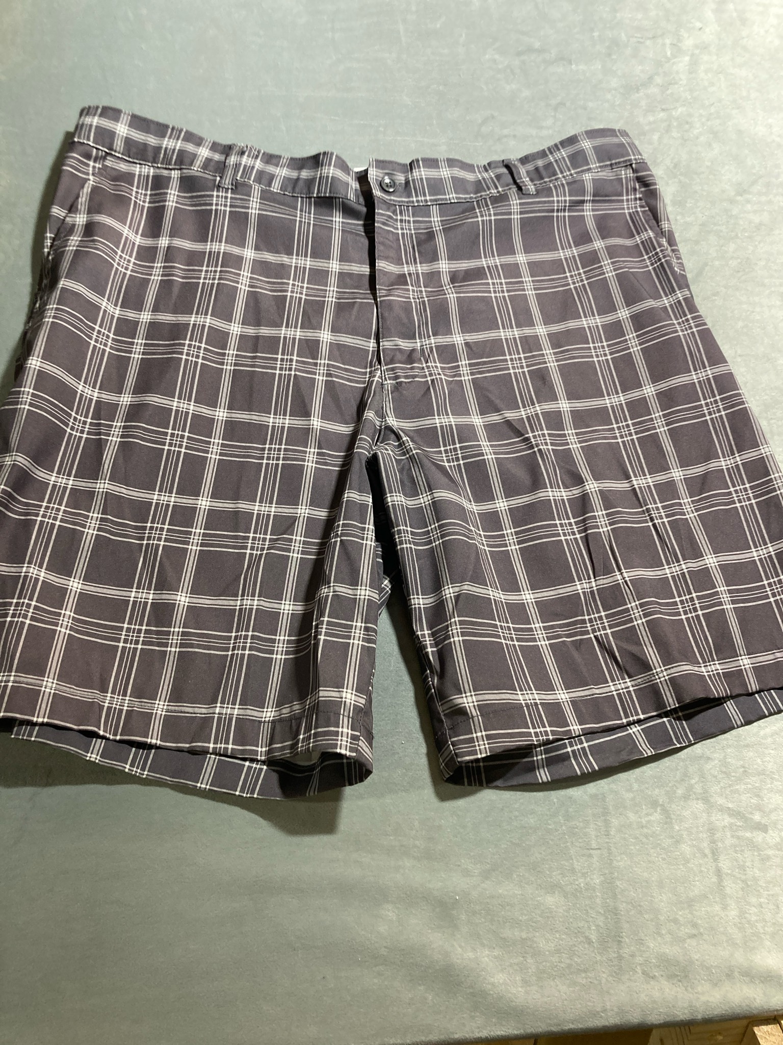 Russell gray Plaid Polyester Blend Shorts Size 40
