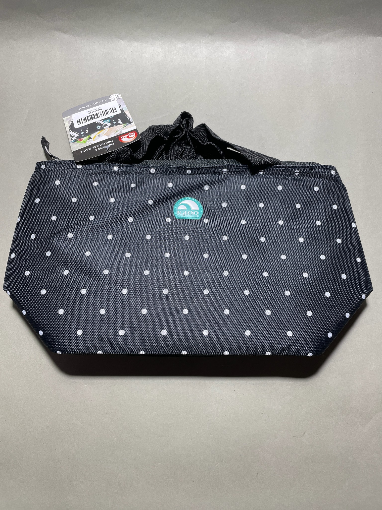 Igloo Black Polka Dot Cooler Tote Bag Size 7L CAPACITY