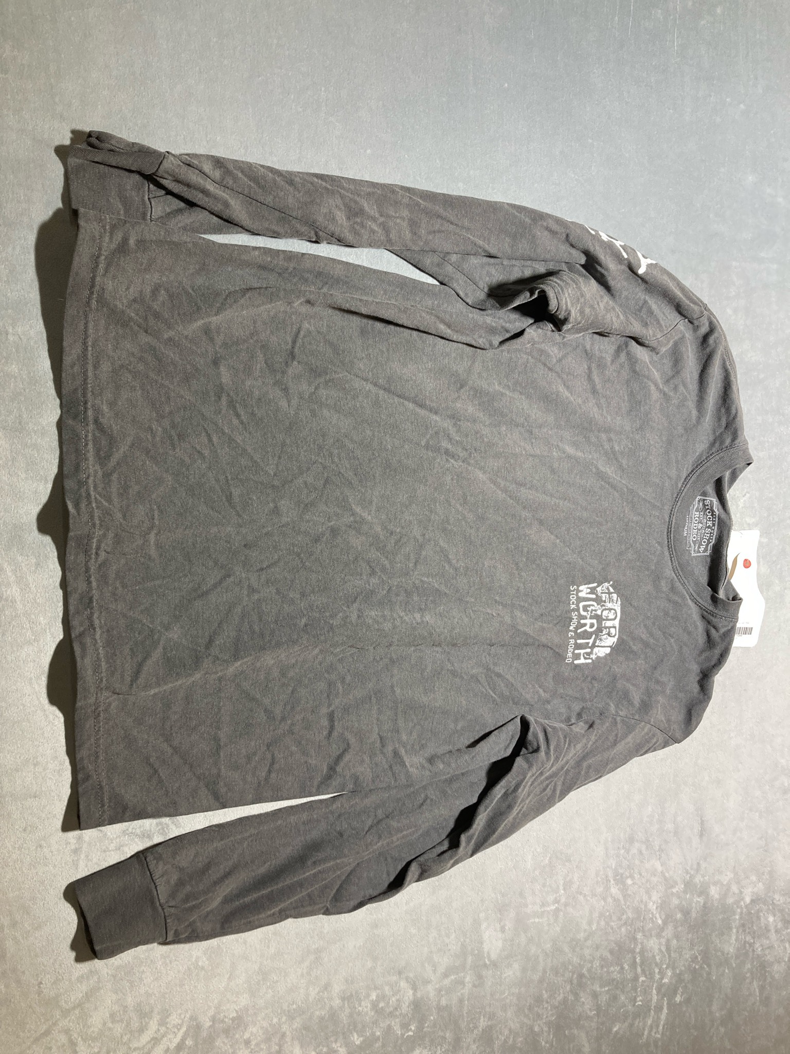 Stock yards Gray graphic Cotton Long-Sleeve Shirt Size Medium